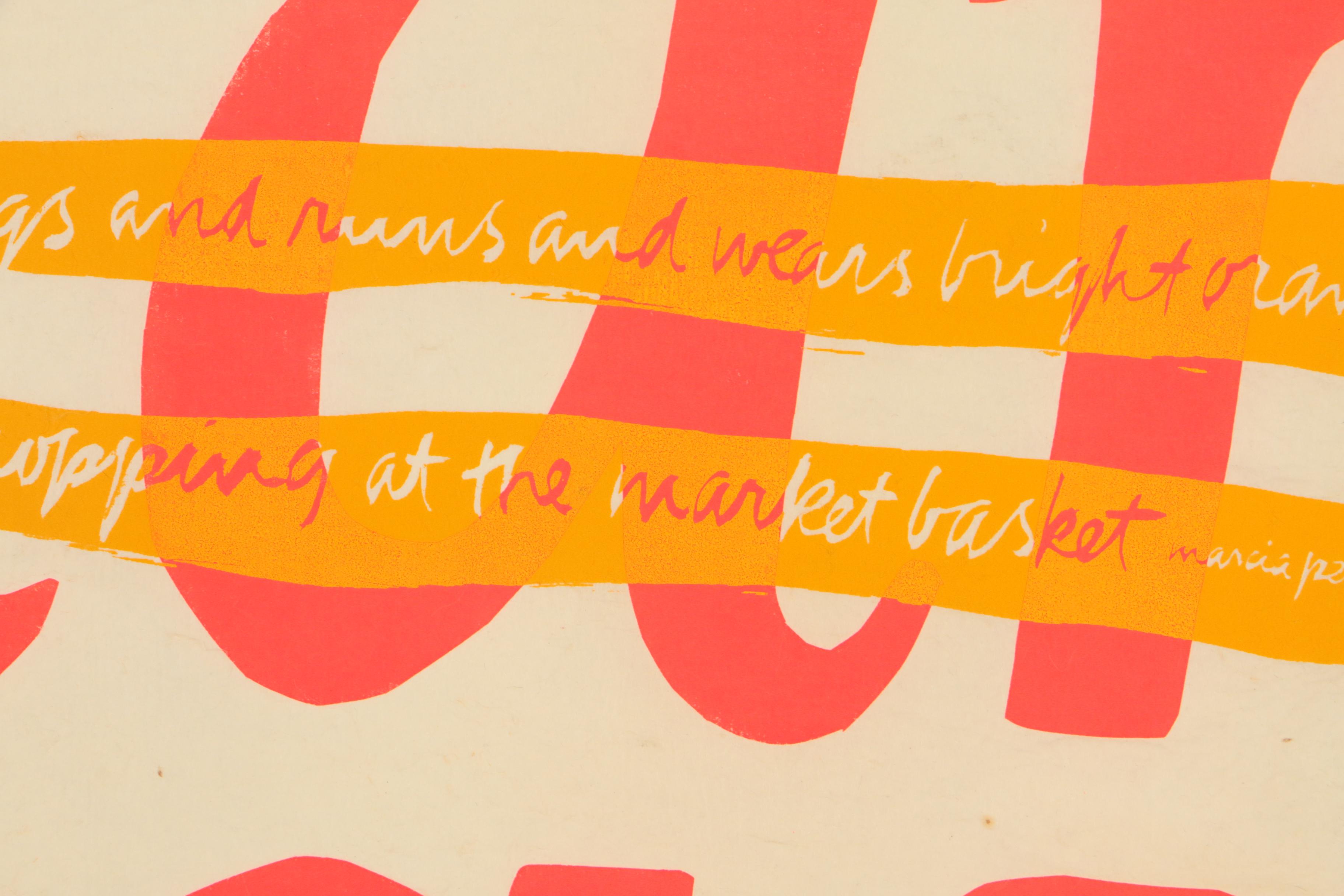 Sister Mary Corita Kent 1964 Serigraph "Mary Does Laugh"