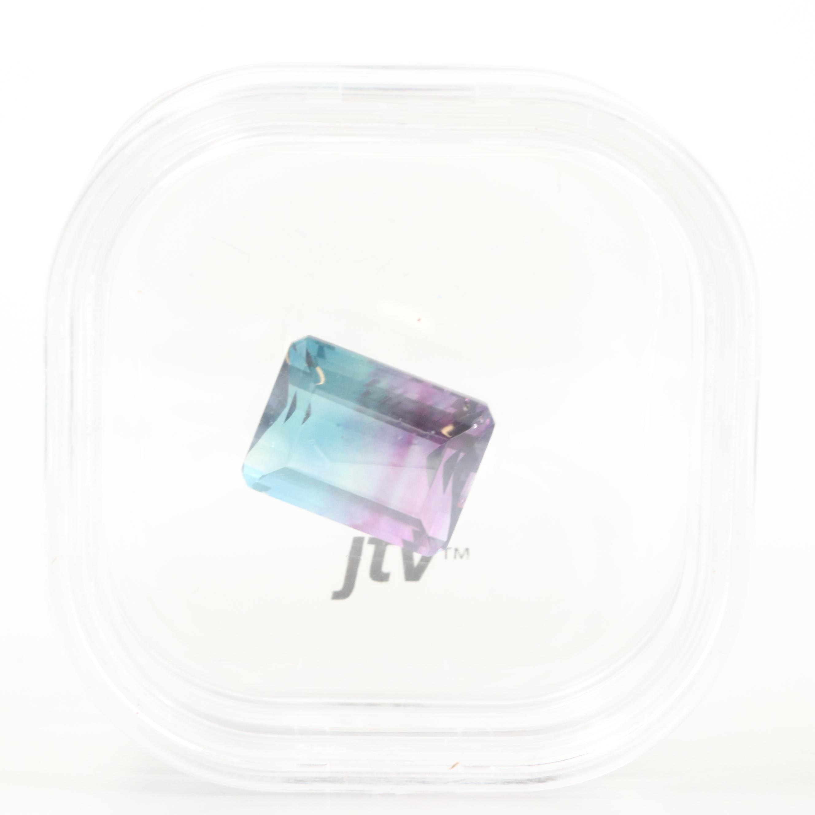 Loose 32.98 CT Bi-Color Fluorite 20 mm x 15 mm