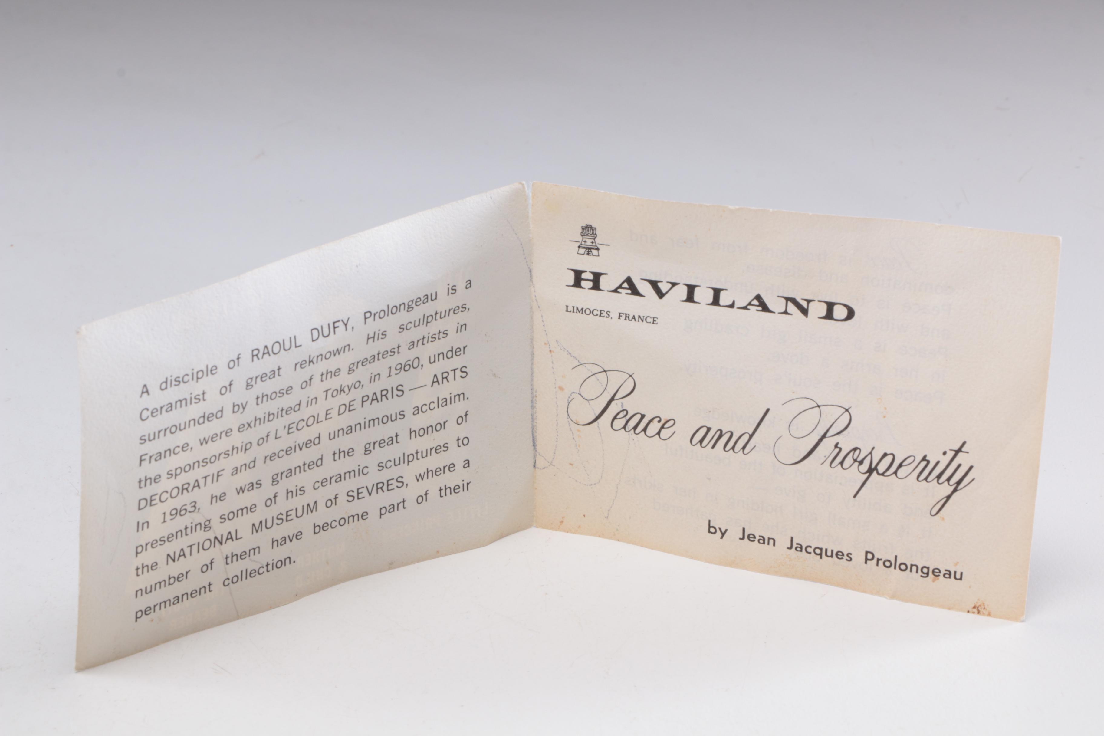 Haviland Ceramic "Peace and Prosperity" Figurines, Late 20th Century