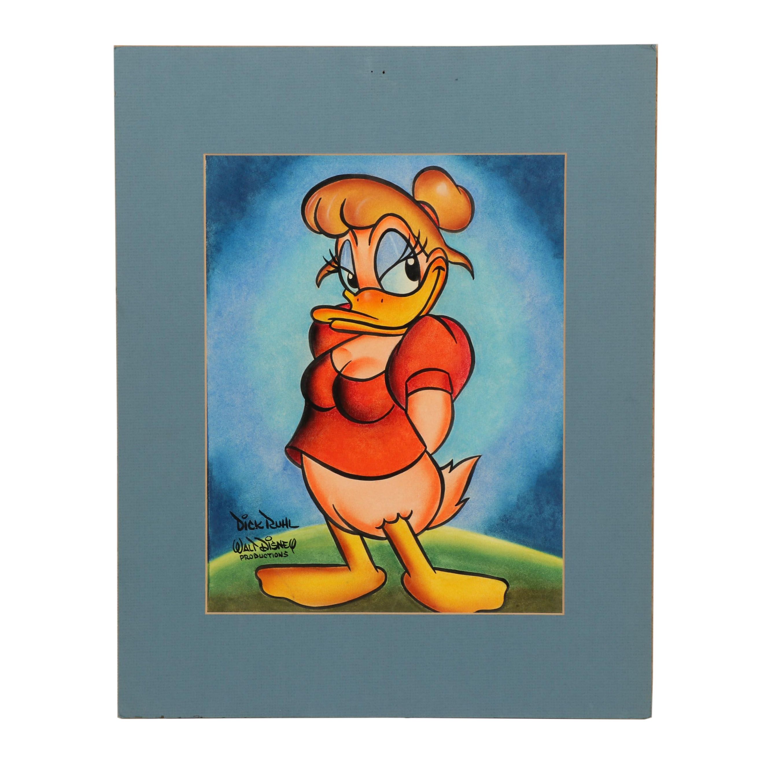Dick Ruhl Acrylic Painting of Daisy Duck