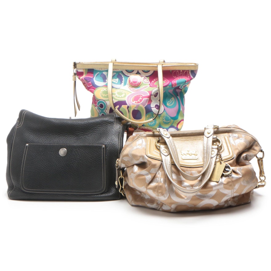 Coach Poppy Multicolor Print Tote, Chelsea Leather, and Madison Shoulder Bags