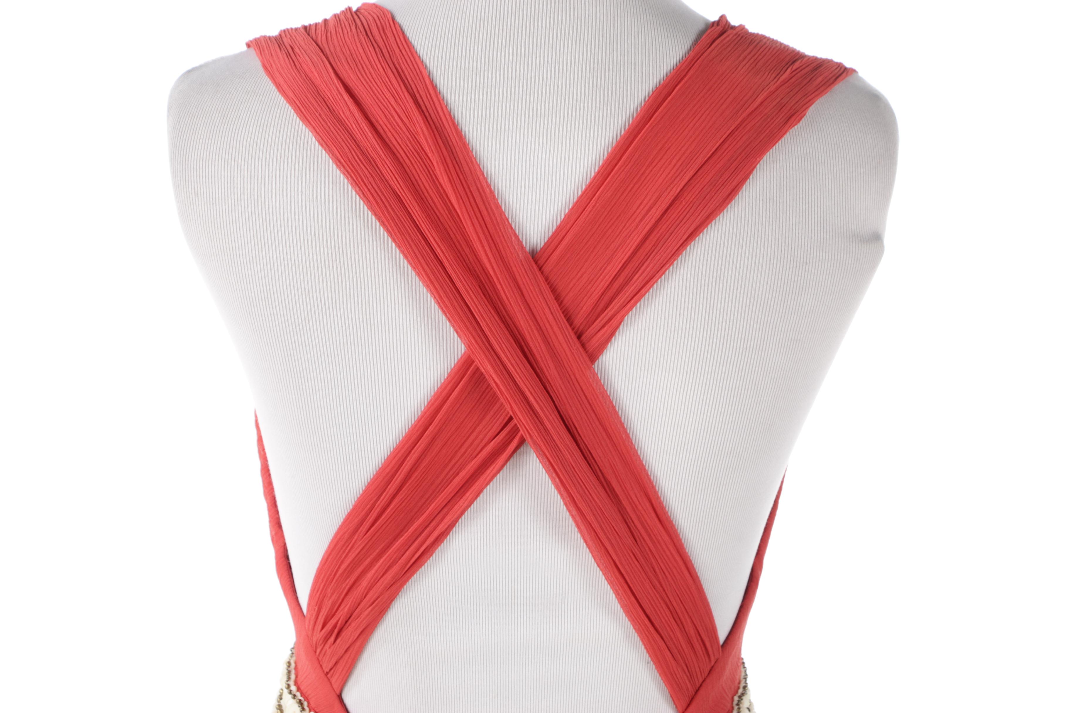 Temperley London Red Silk Beaded V-Cut Dress Worn at CMT Music Awards, 2011