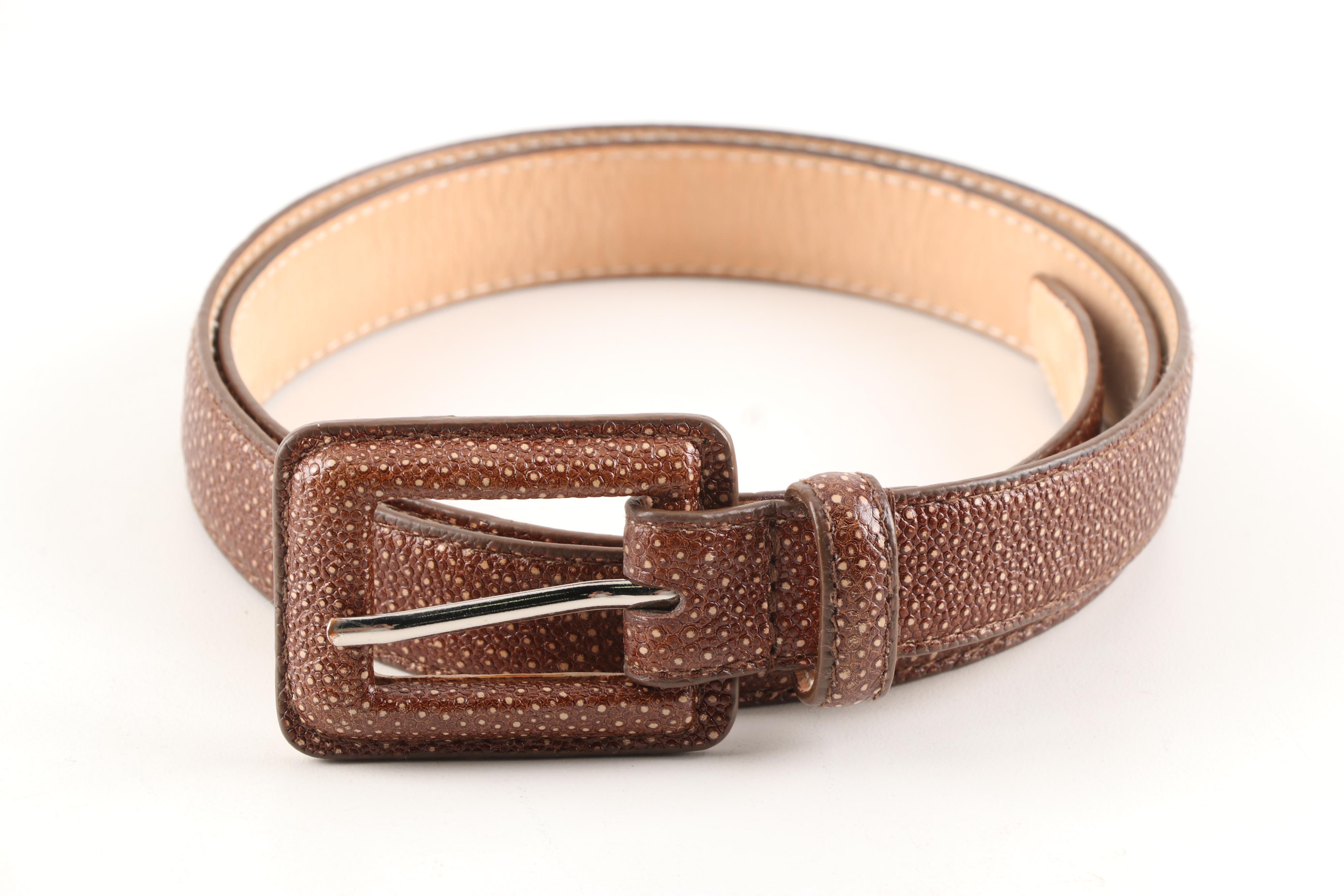 Prada Saffiano Leather, Cole Haan Patent Leather, and Other Leather Belts