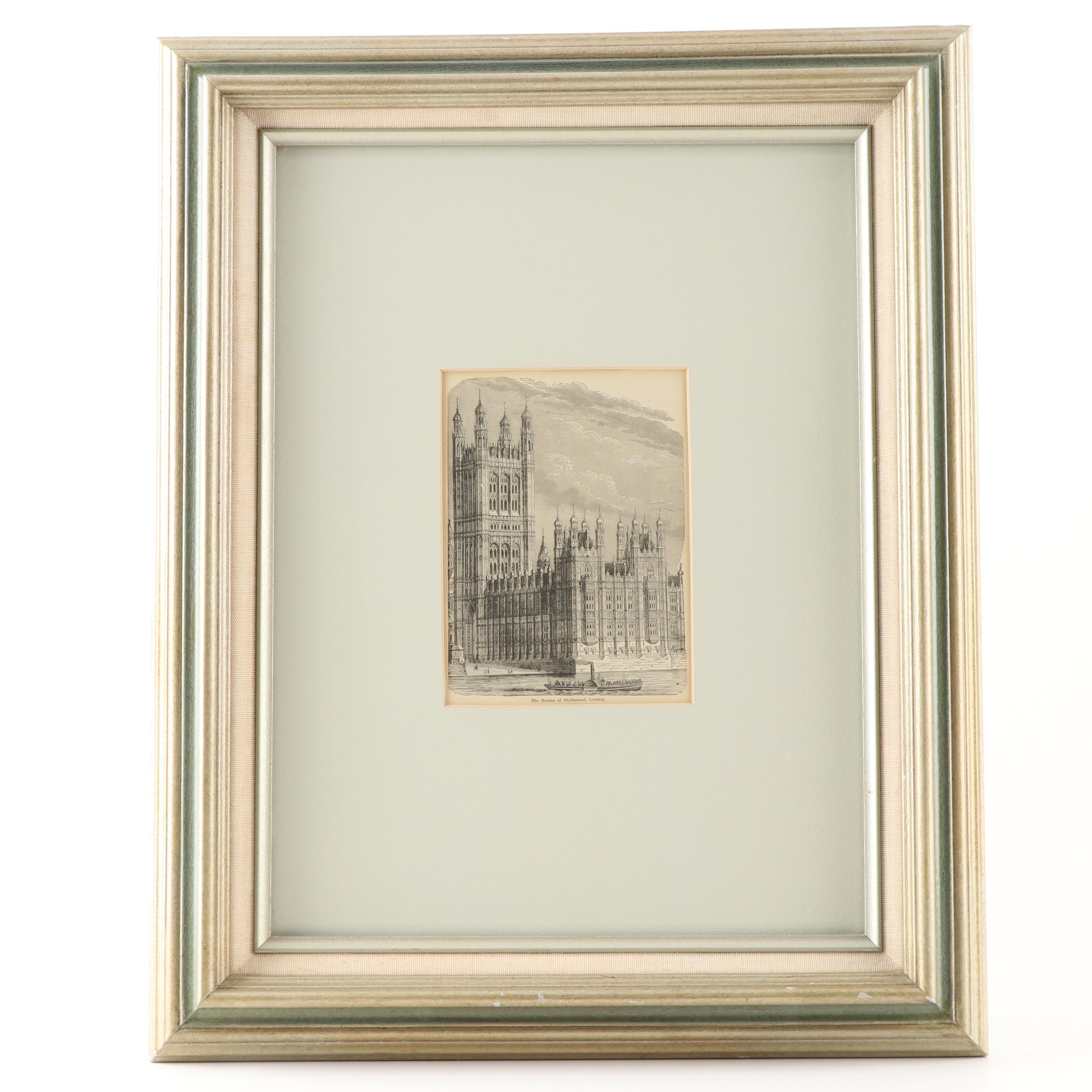 Lithograph " The House of Parliament, London"