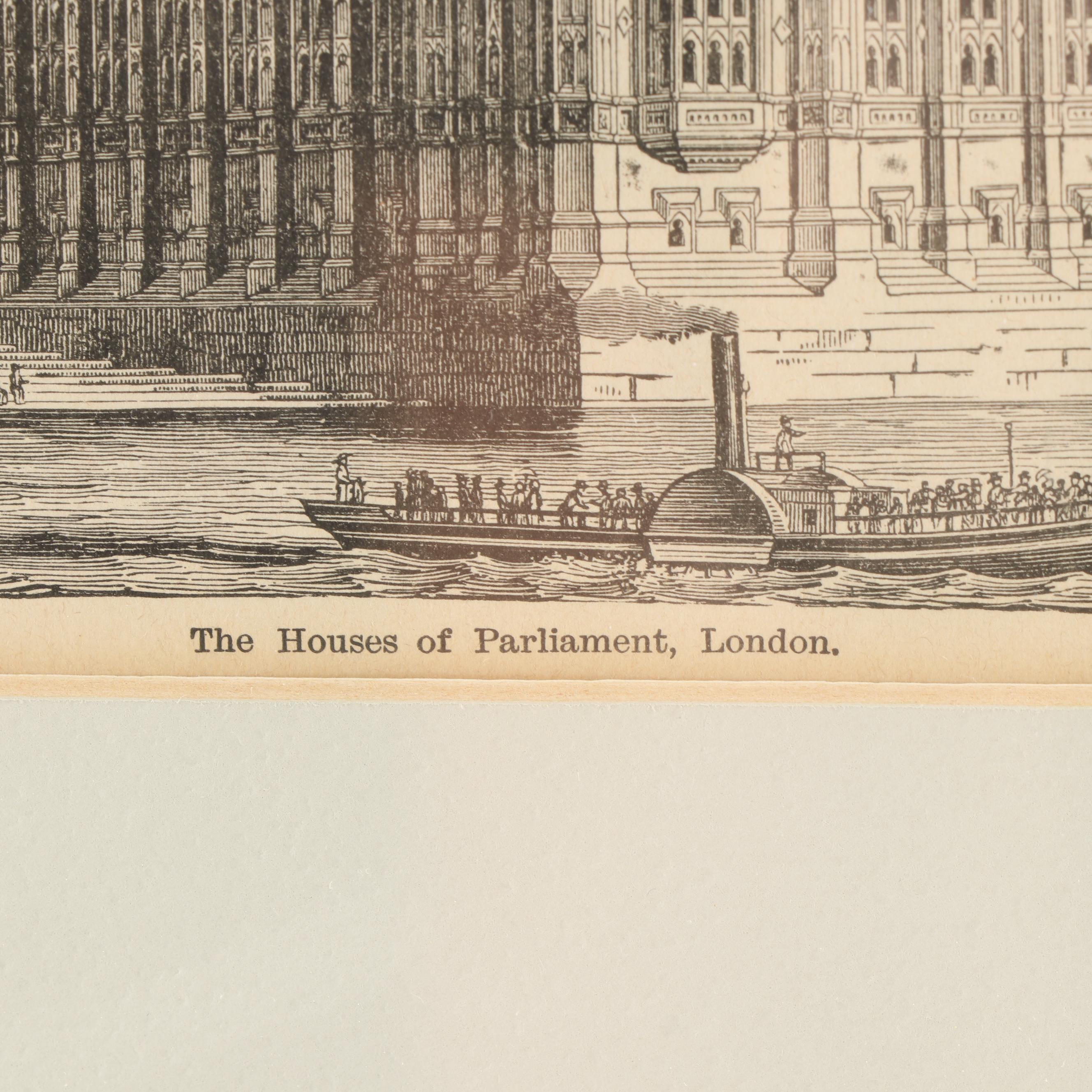 Lithograph " The House of Parliament, London"