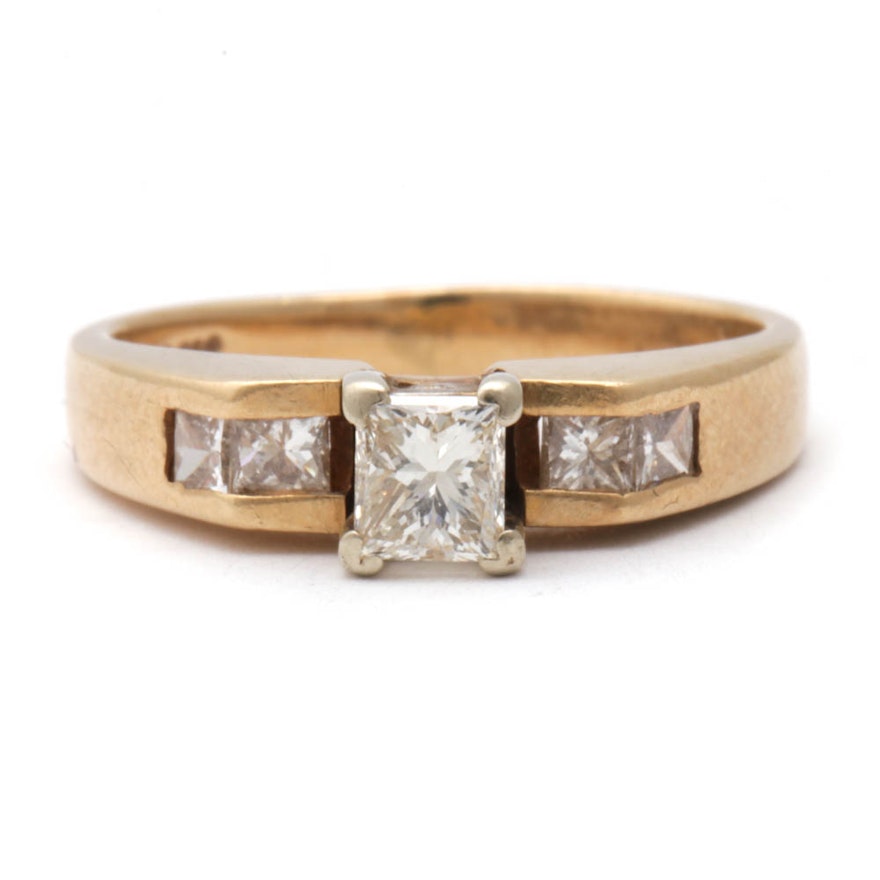 Maico 14K Yellow Gold Diamond Engagement Ring