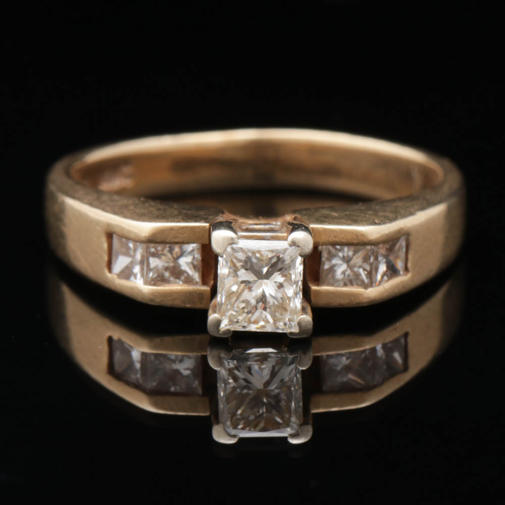 Maico 14K Yellow Gold Diamond Engagement Ring