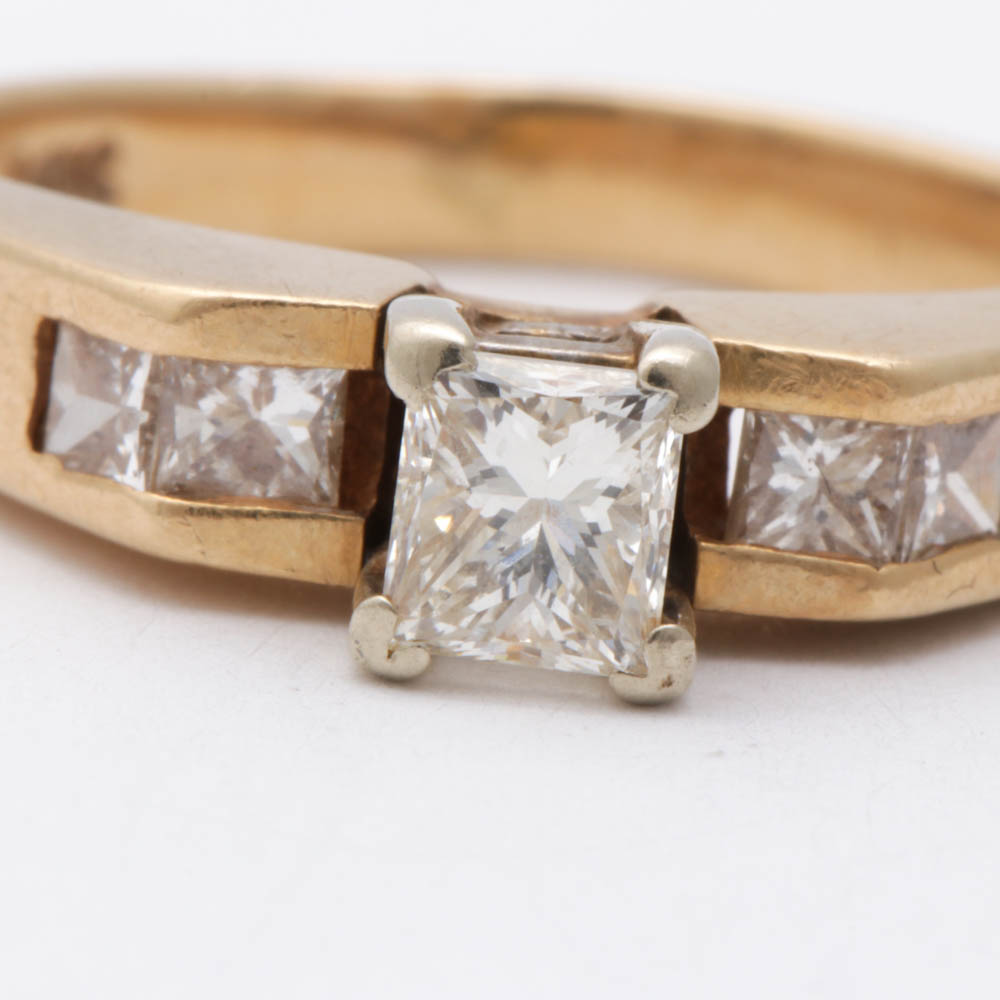 Maico 14K Yellow Gold Diamond Engagement Ring