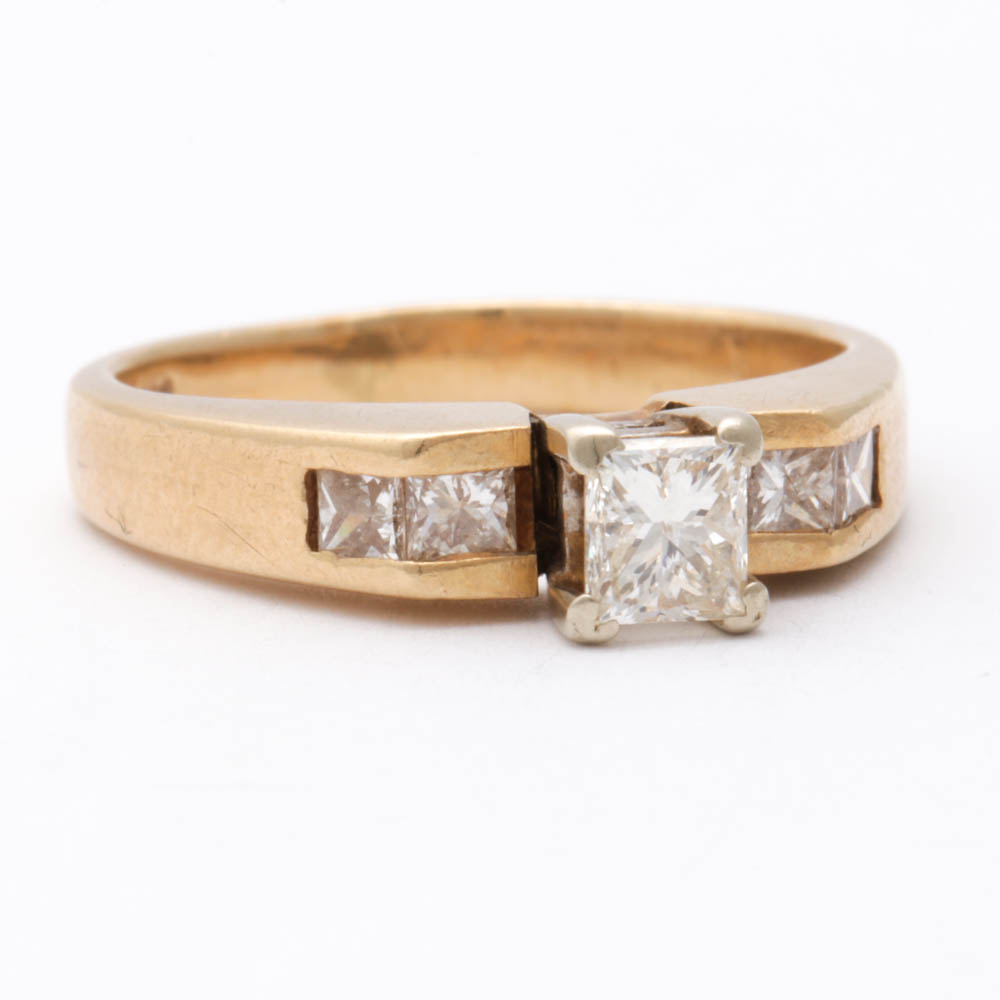 Maico 14K Yellow Gold Diamond Engagement Ring