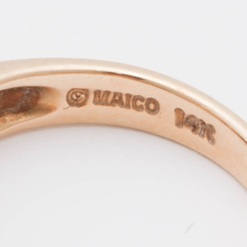 Maico 14K Yellow Gold Diamond Engagement Ring