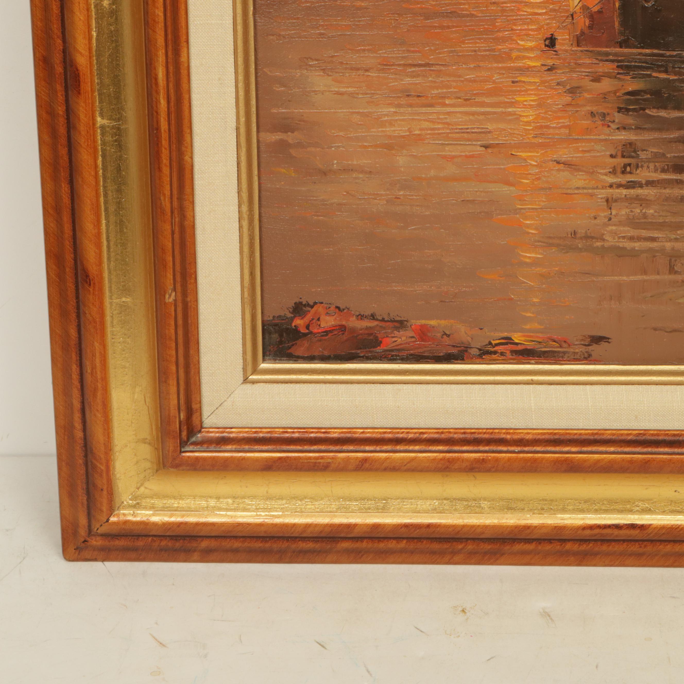 W. Vennekamp Ships Oil Painting