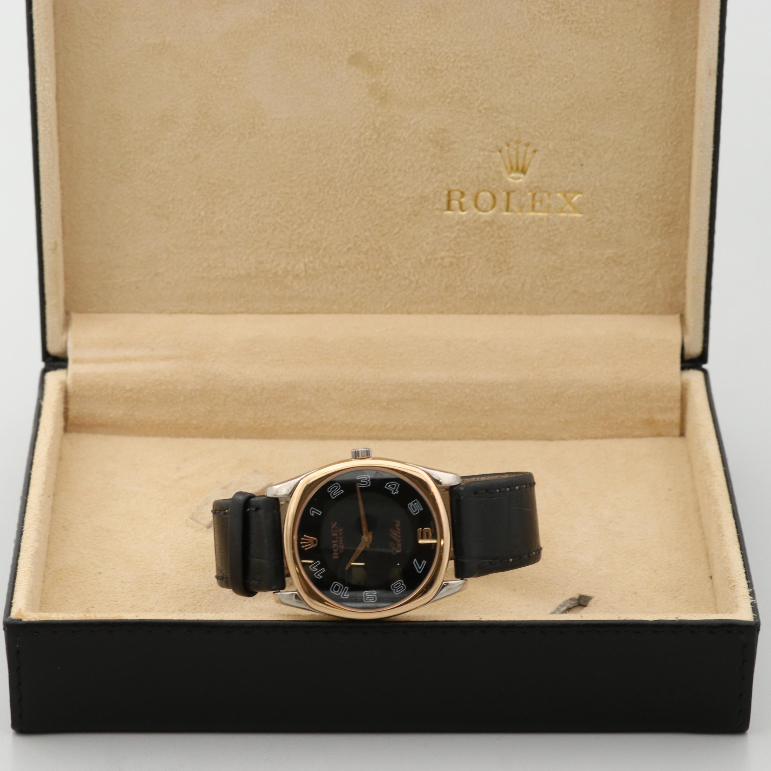 Rolex Cellini Danaos 18K Rose and White Gold Stem Wind Watch, 2001