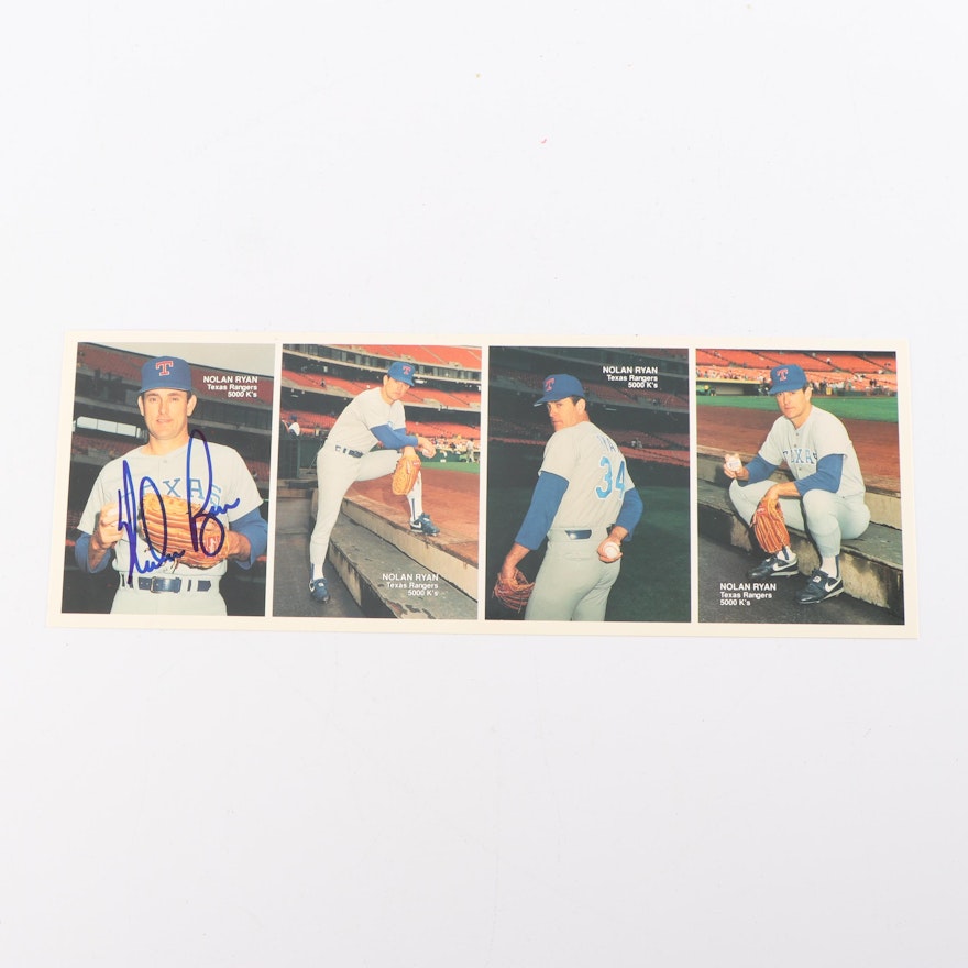 Nolan Ryan Autographed Uncut Mother's Cookies Commemorative 5000 K Card Set