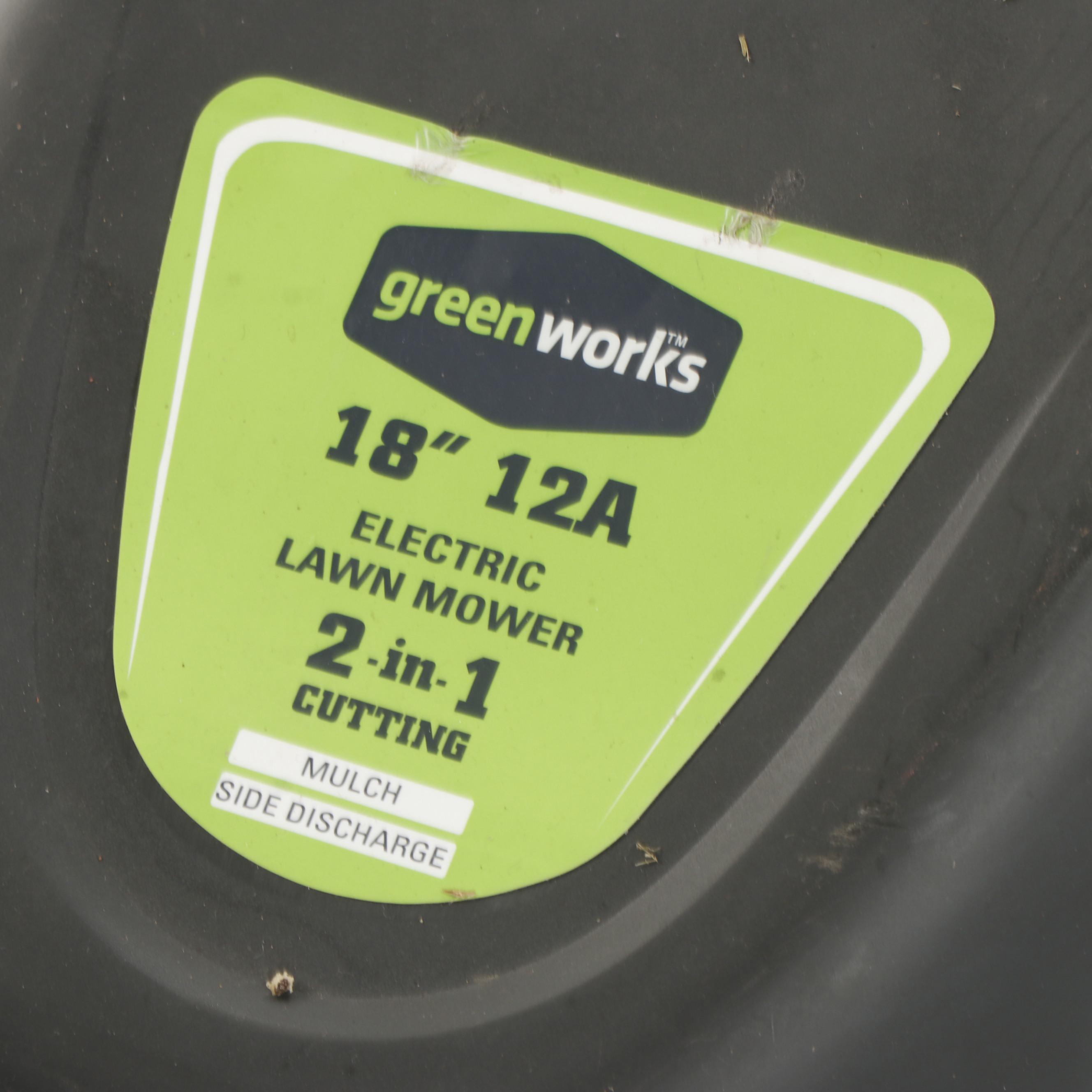 Greenworks 18" 12A Electric Lawnmower
