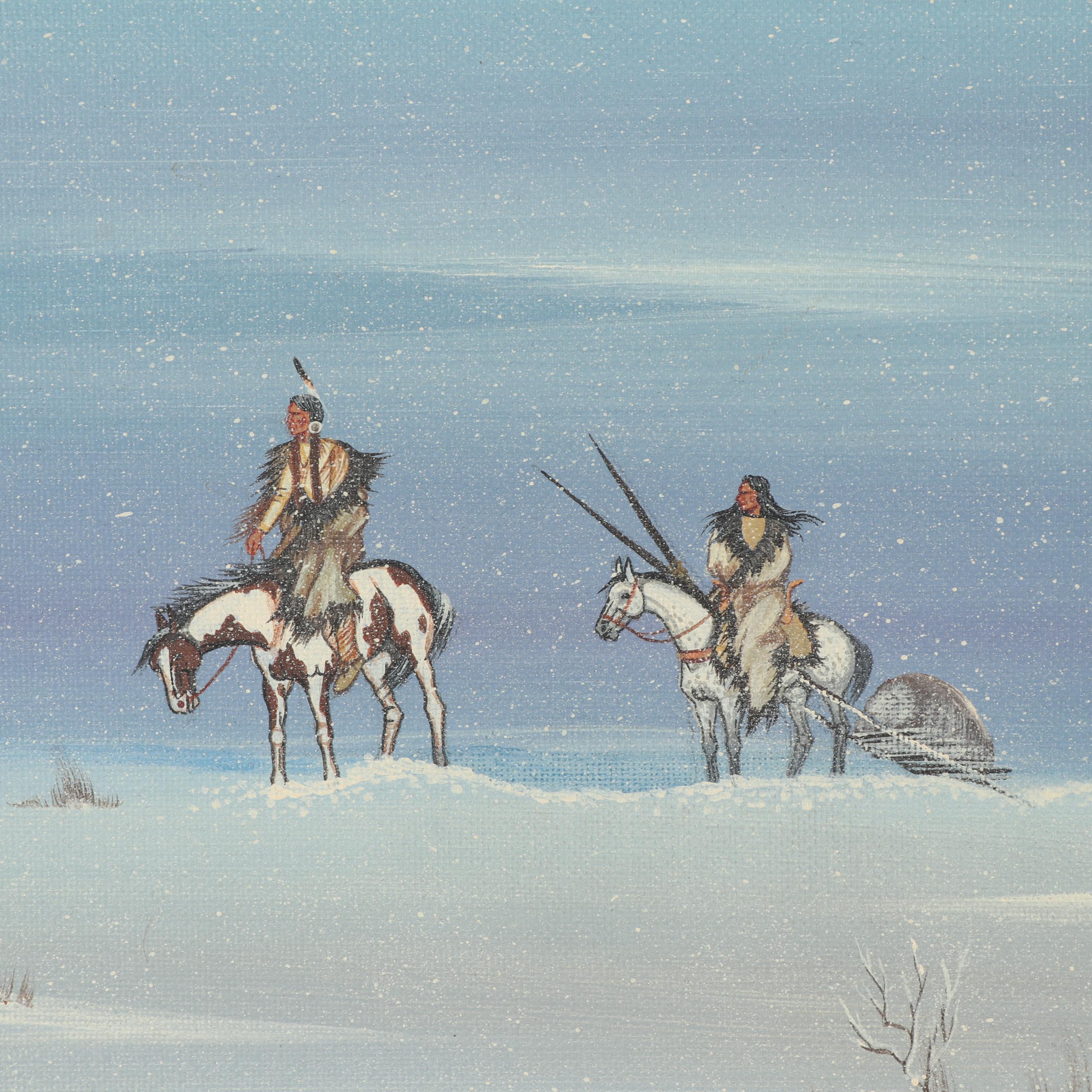 Doc Tate Nevaquaya Acrylic Painting "The Long Wait"