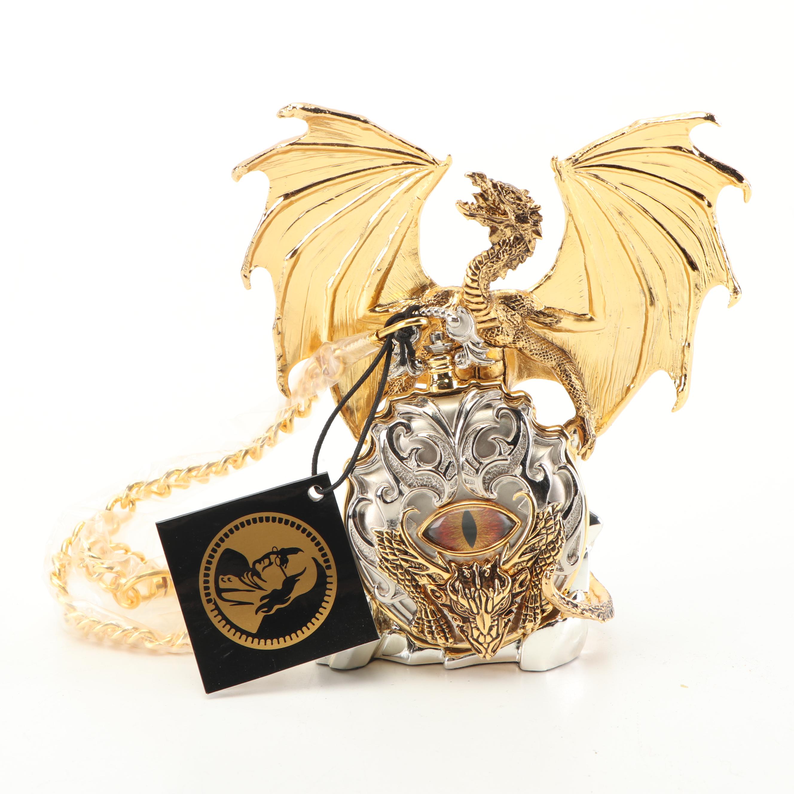 Franklin Mint "Golden Eye Of The Dragon" Pocket Watch with Decorative Dagger