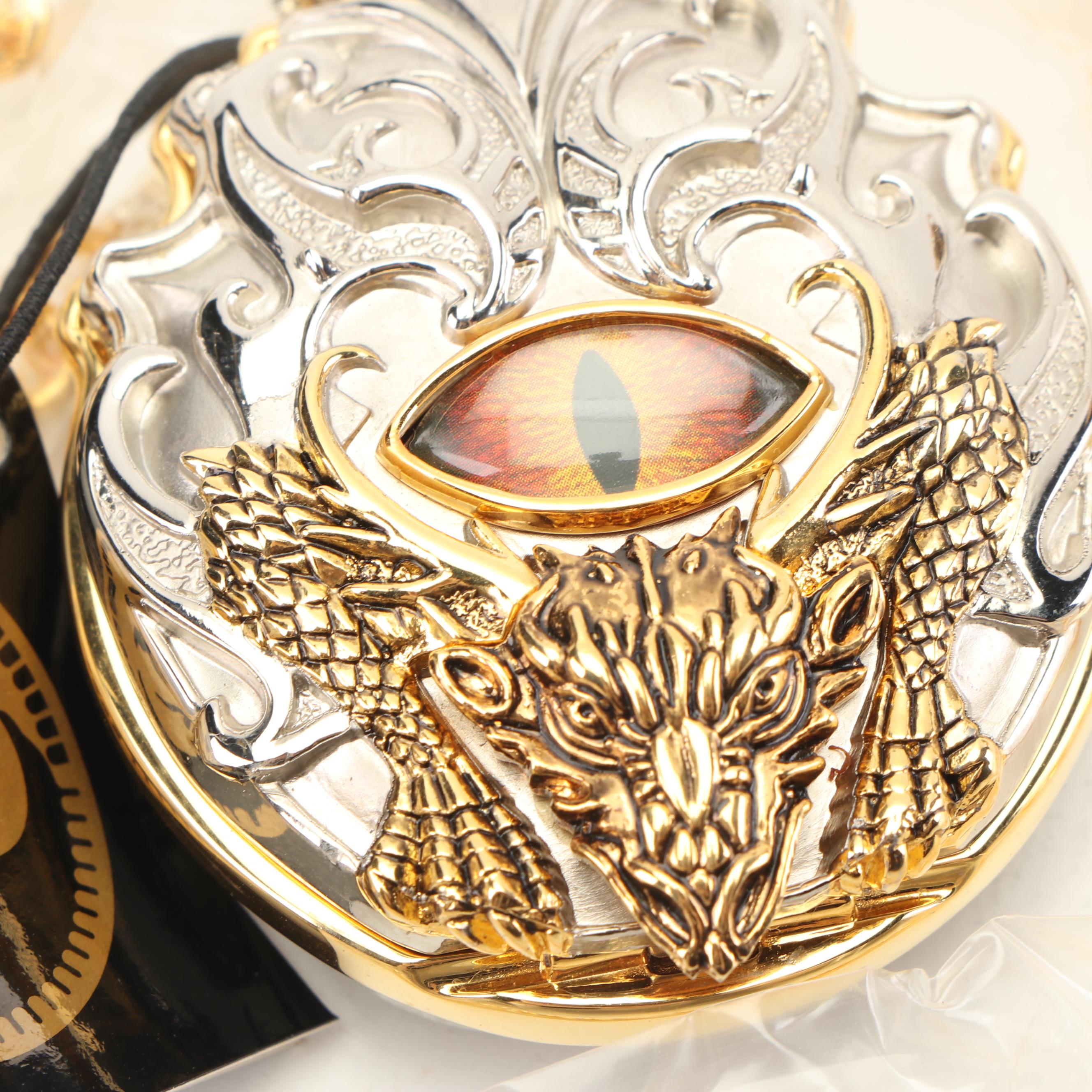 Franklin Mint "Golden Eye Of The Dragon" Pocket Watch with Decorative Dagger