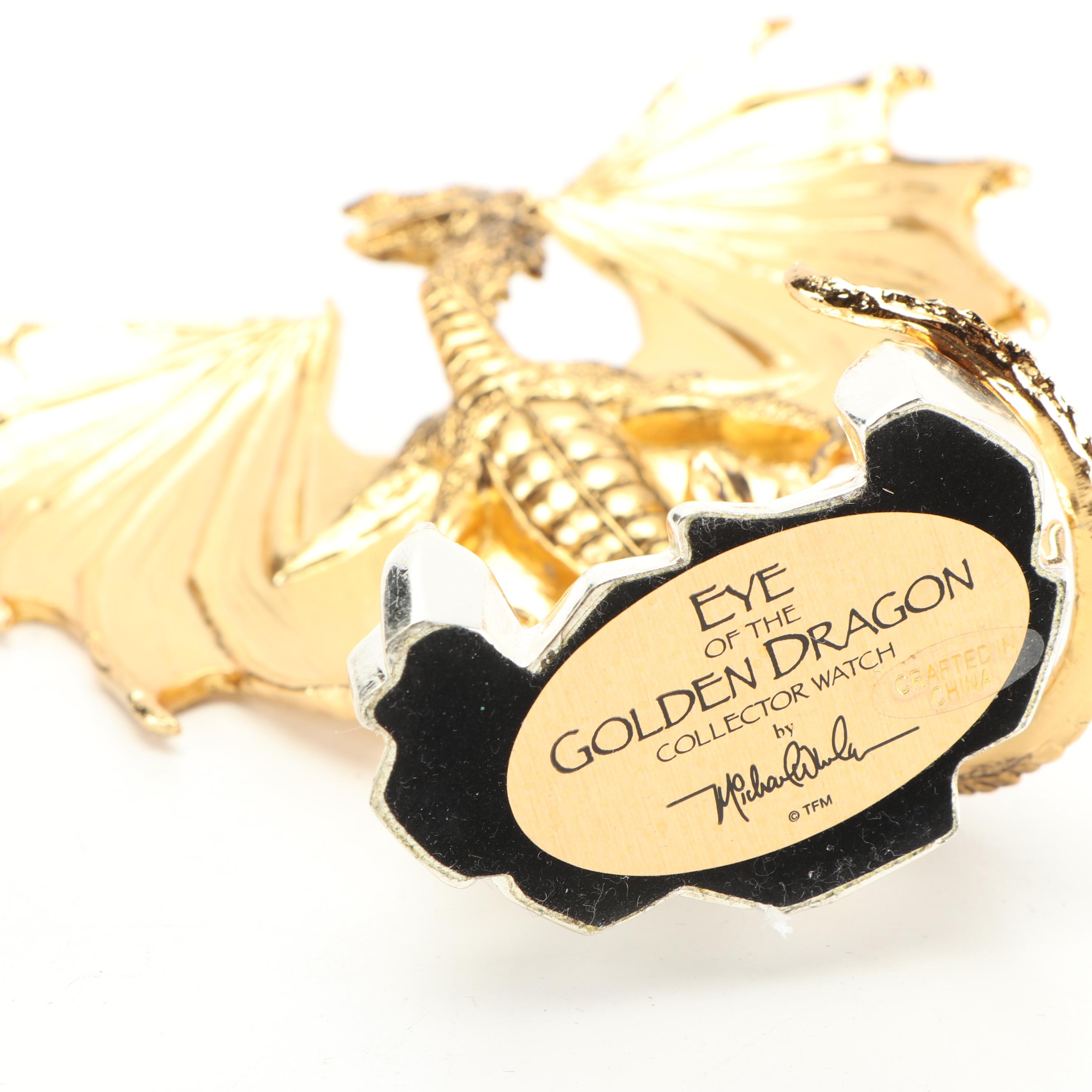 Franklin Mint "Golden Eye Of The Dragon" Pocket Watch with Decorative Dagger