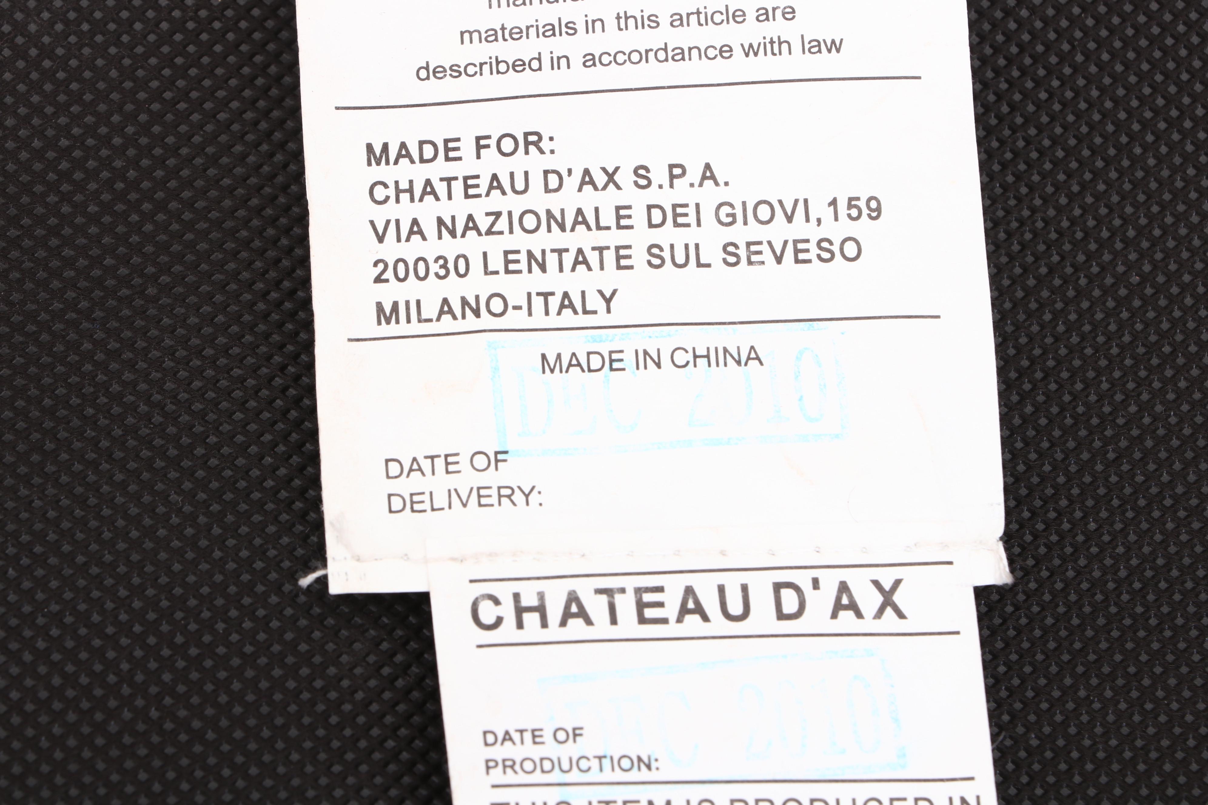 Chateau D'Ax Tuxedo-Back Faux Leather Armchair with Tufted Back and Seat, 2000s