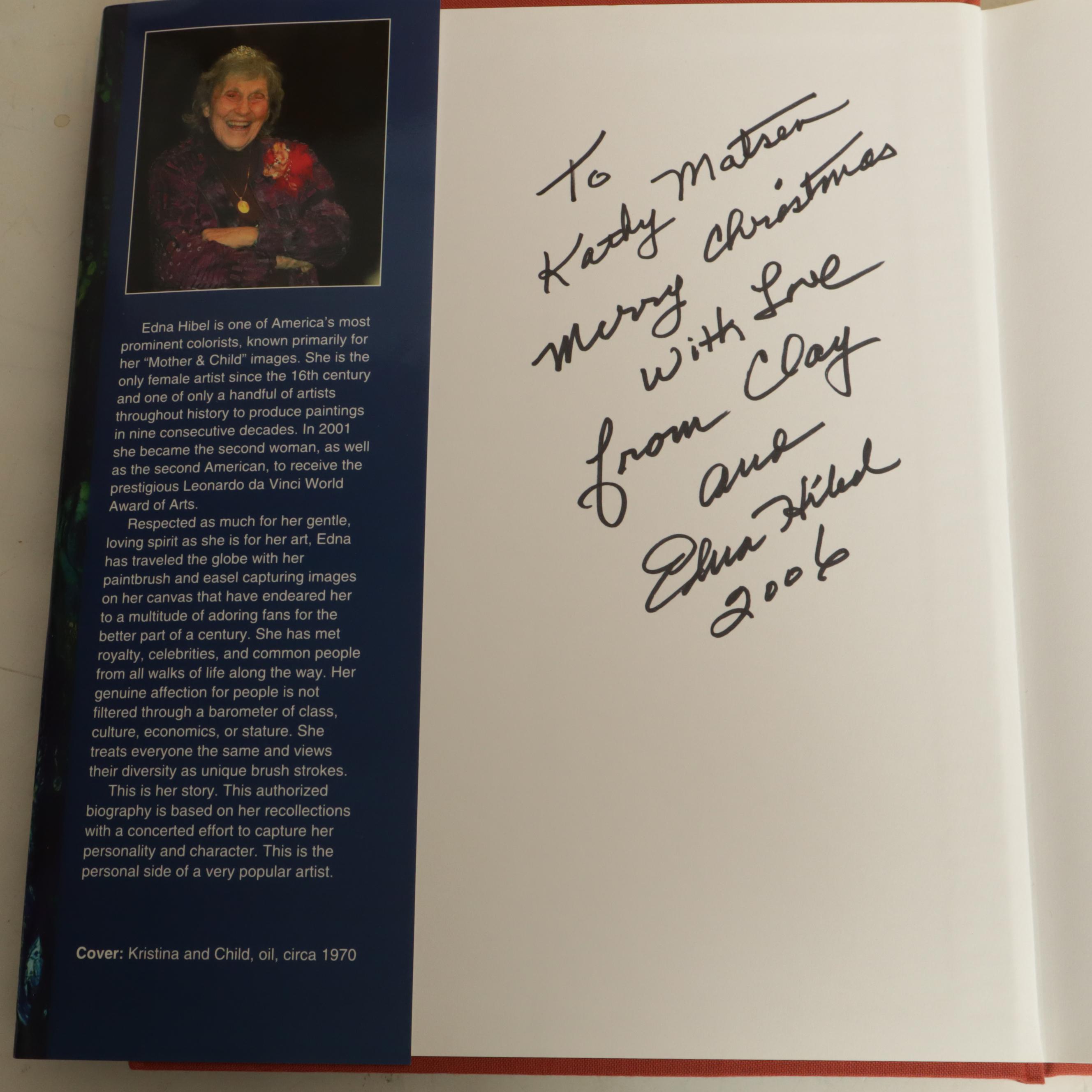 Edna Hibel Embellished Lithograph with Signed Book