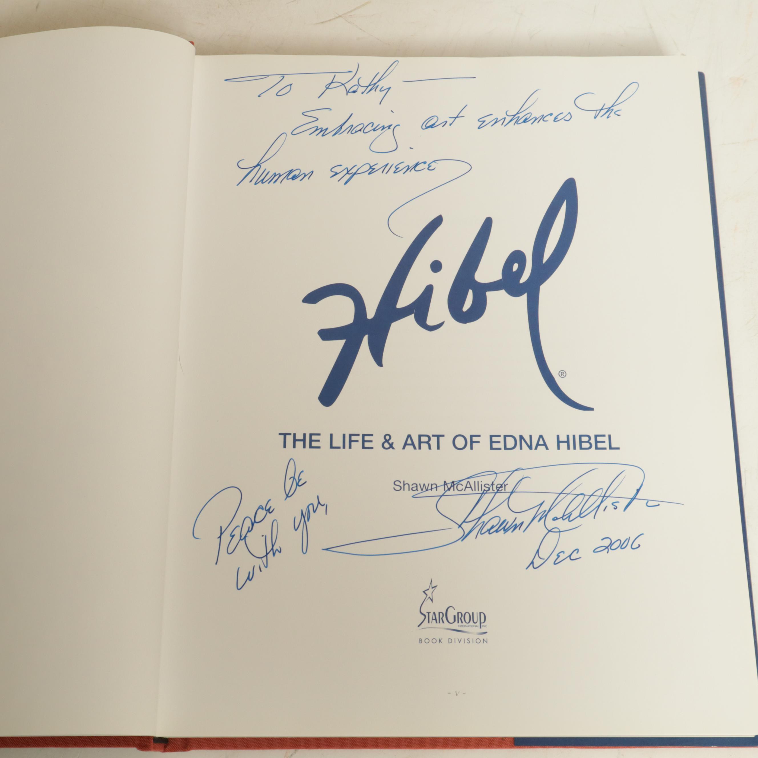 Edna Hibel Embellished Lithograph with Signed Book