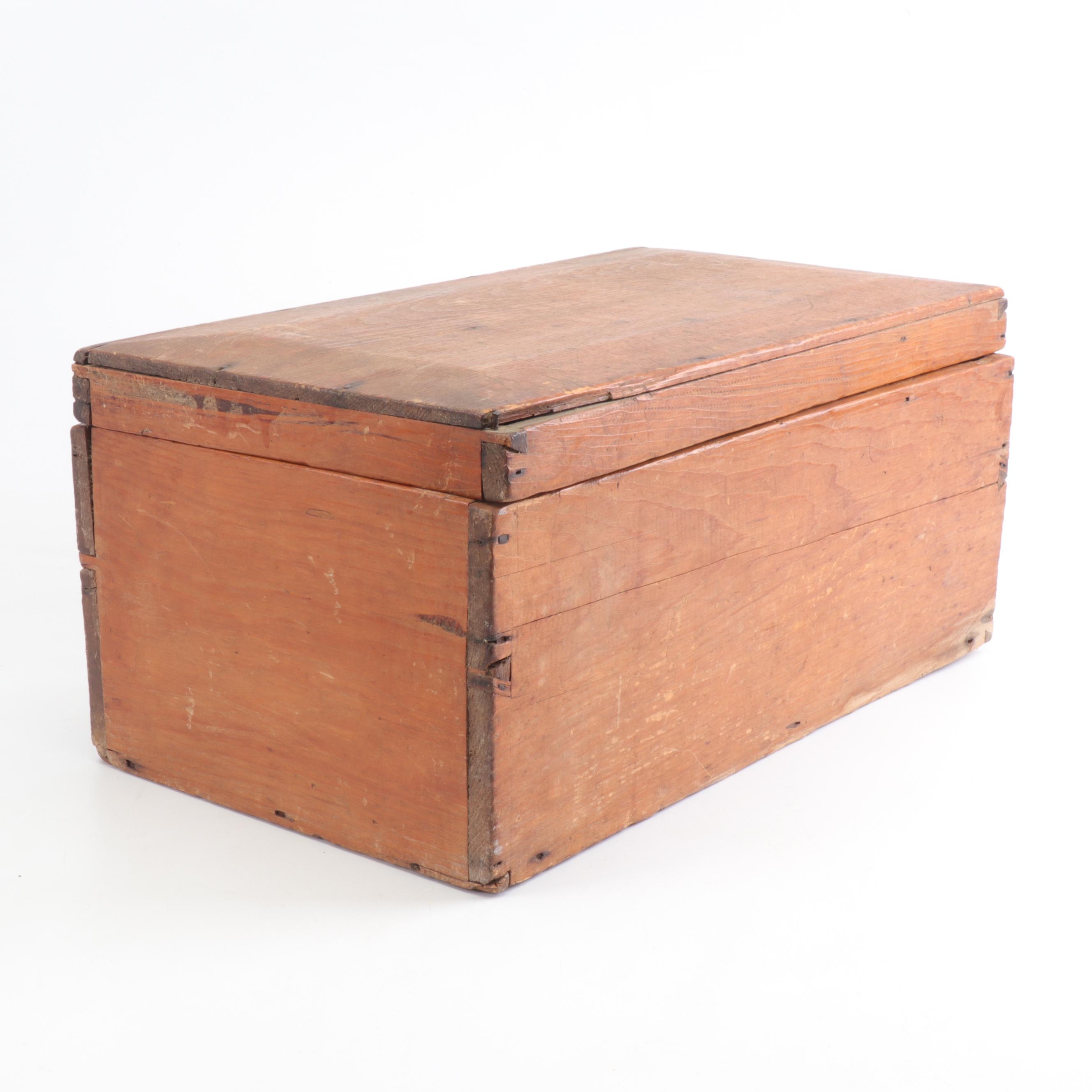 Wooden Box, Dr. Pepper Bottle Opener, Ronson Lighter & 1920s Copper Flashlight