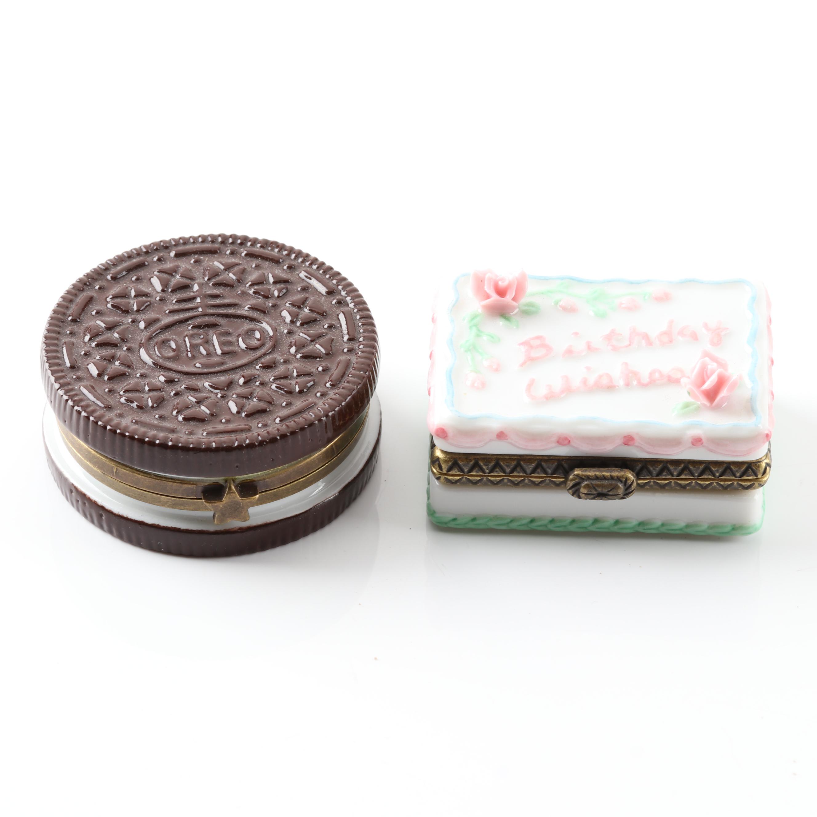 Oreo and Birthday Cake Porcelain Trinket Boxes