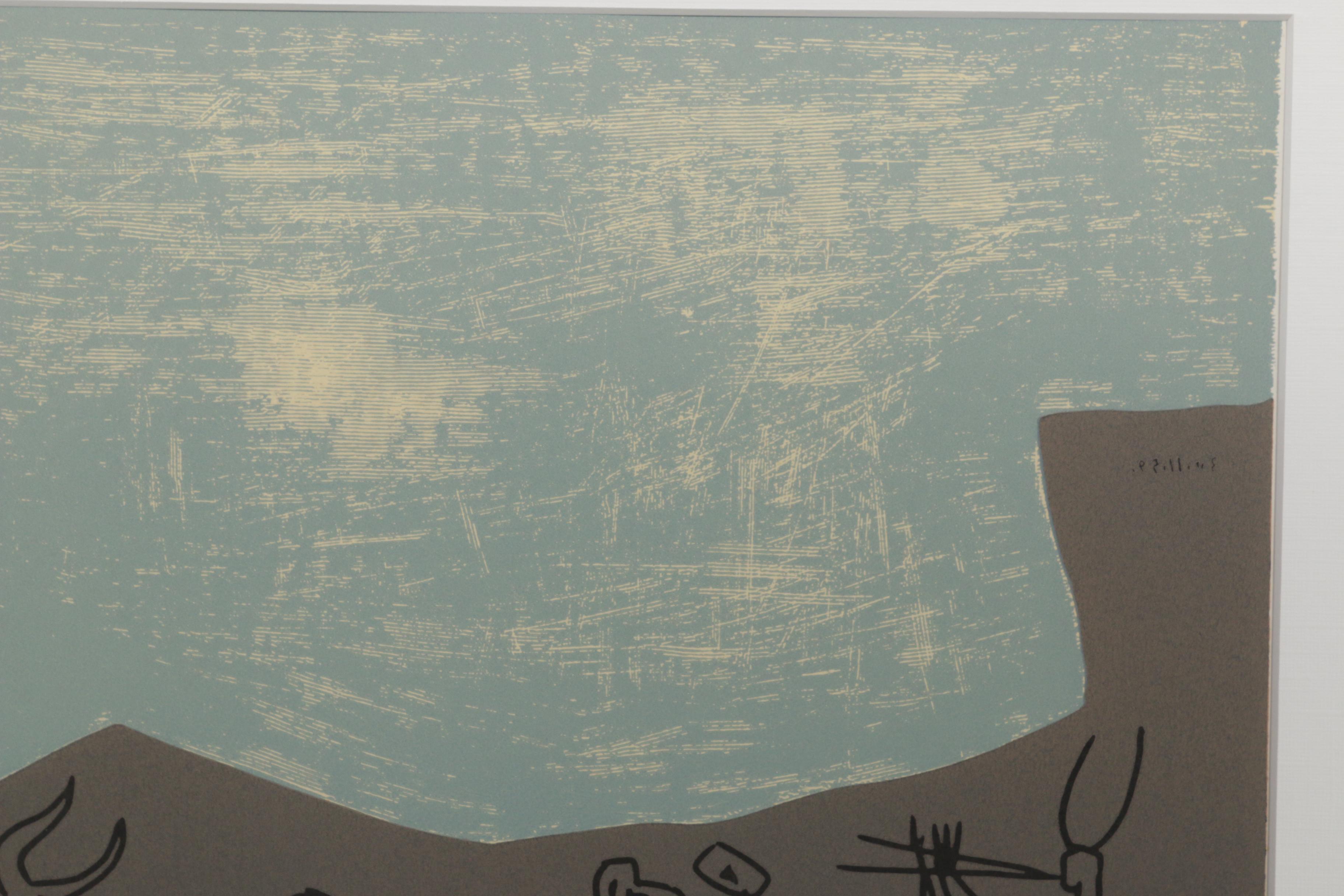 Pablo Picasso Linoleum Cut "Bacchanal with Bull"