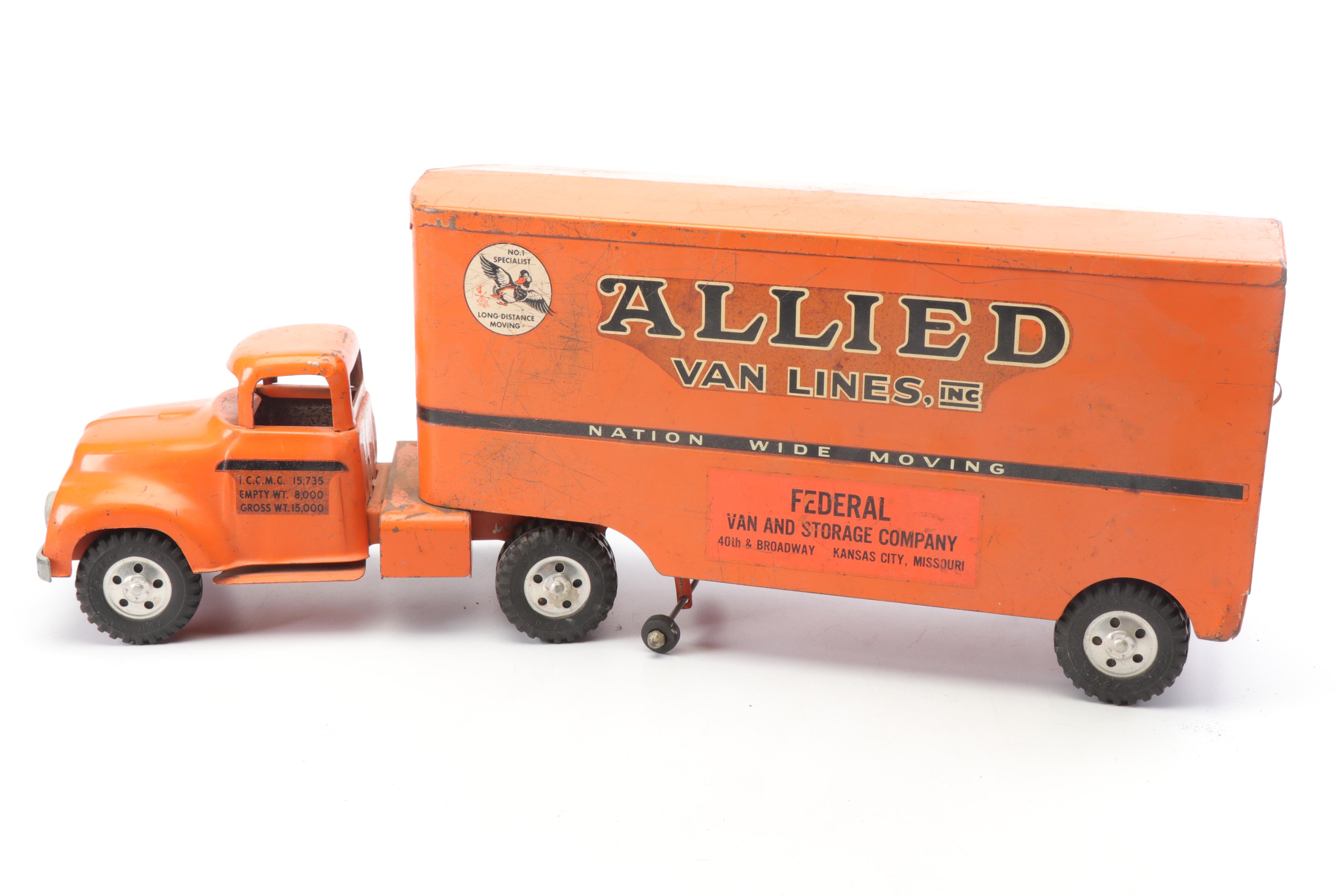 Tonka Allied Van Lines Moving Truck, Mid-Century