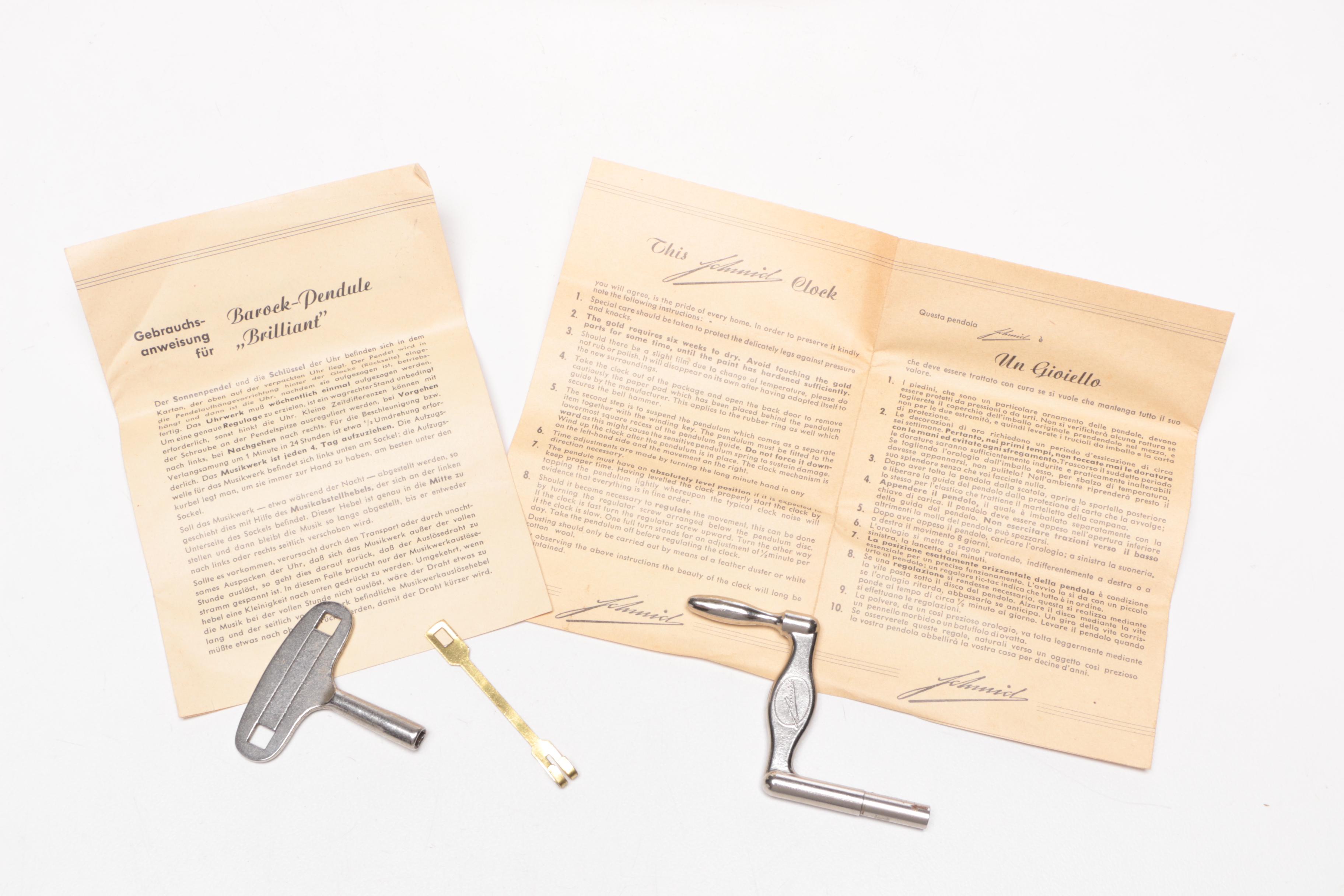 Schmid Louis XV Style "Du Château" Pendulum Mantel Clock