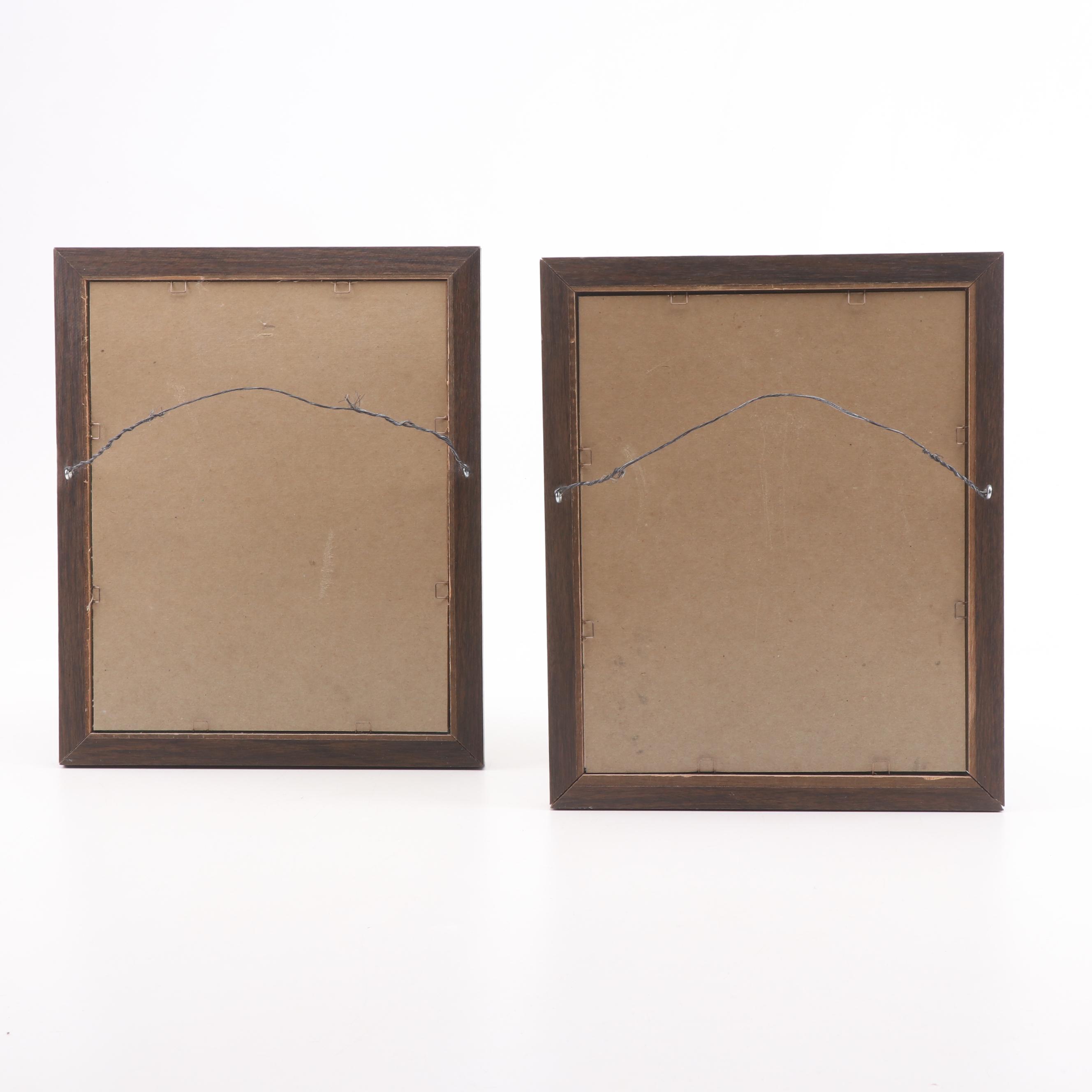 W.M. Weber Watercolor Paintings of Flowering Plant and Mushrooms