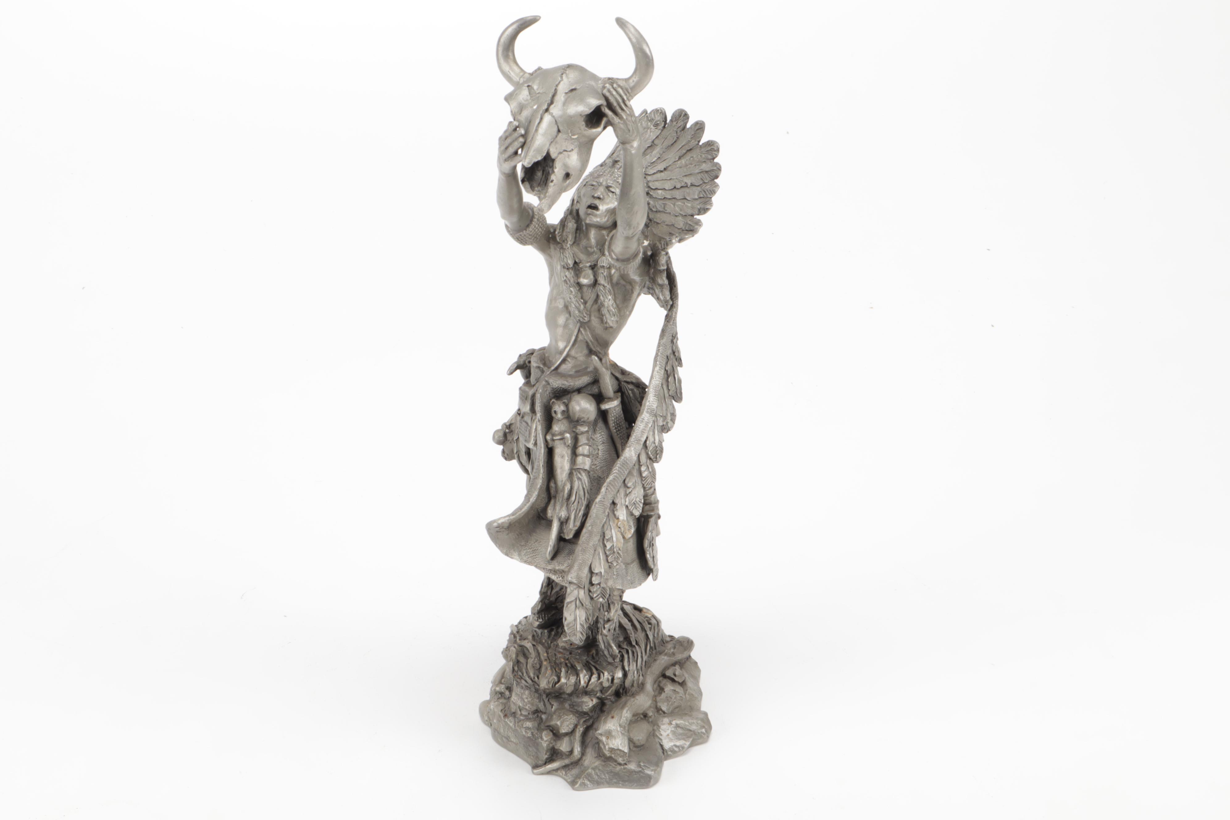 Jim Ponter Pewter Sculpture "Medicine Man"