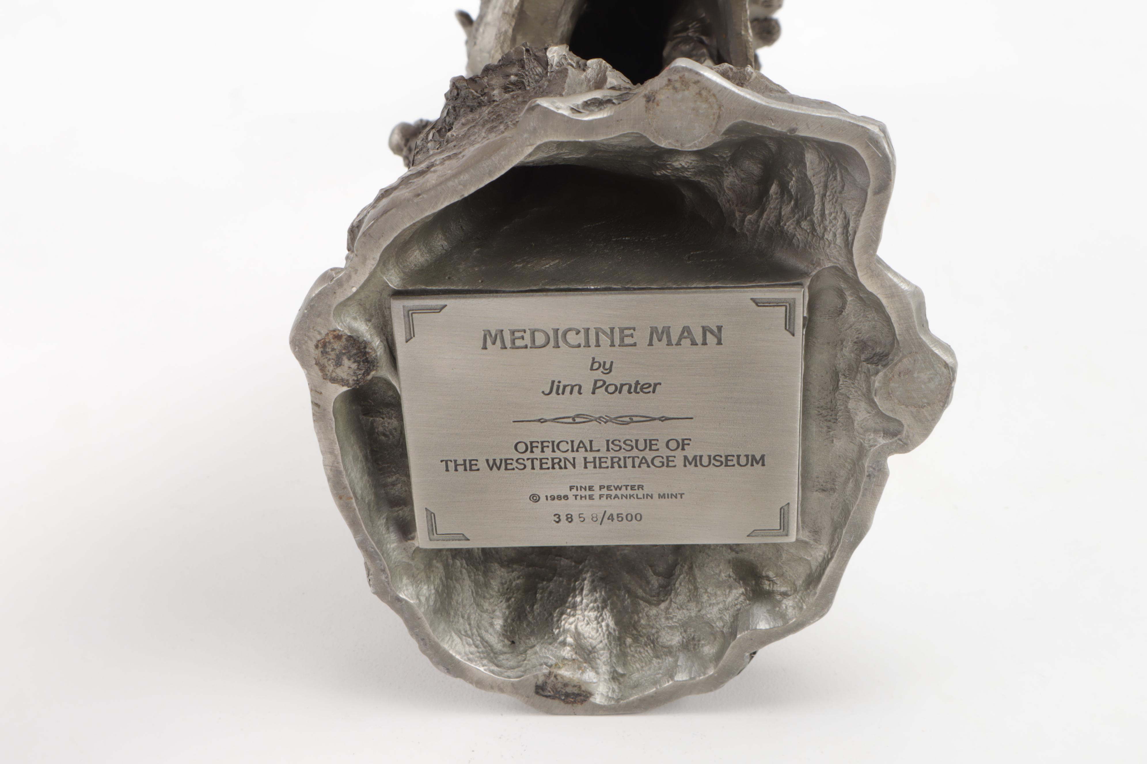 Jim Ponter Pewter Sculpture "Medicine Man"