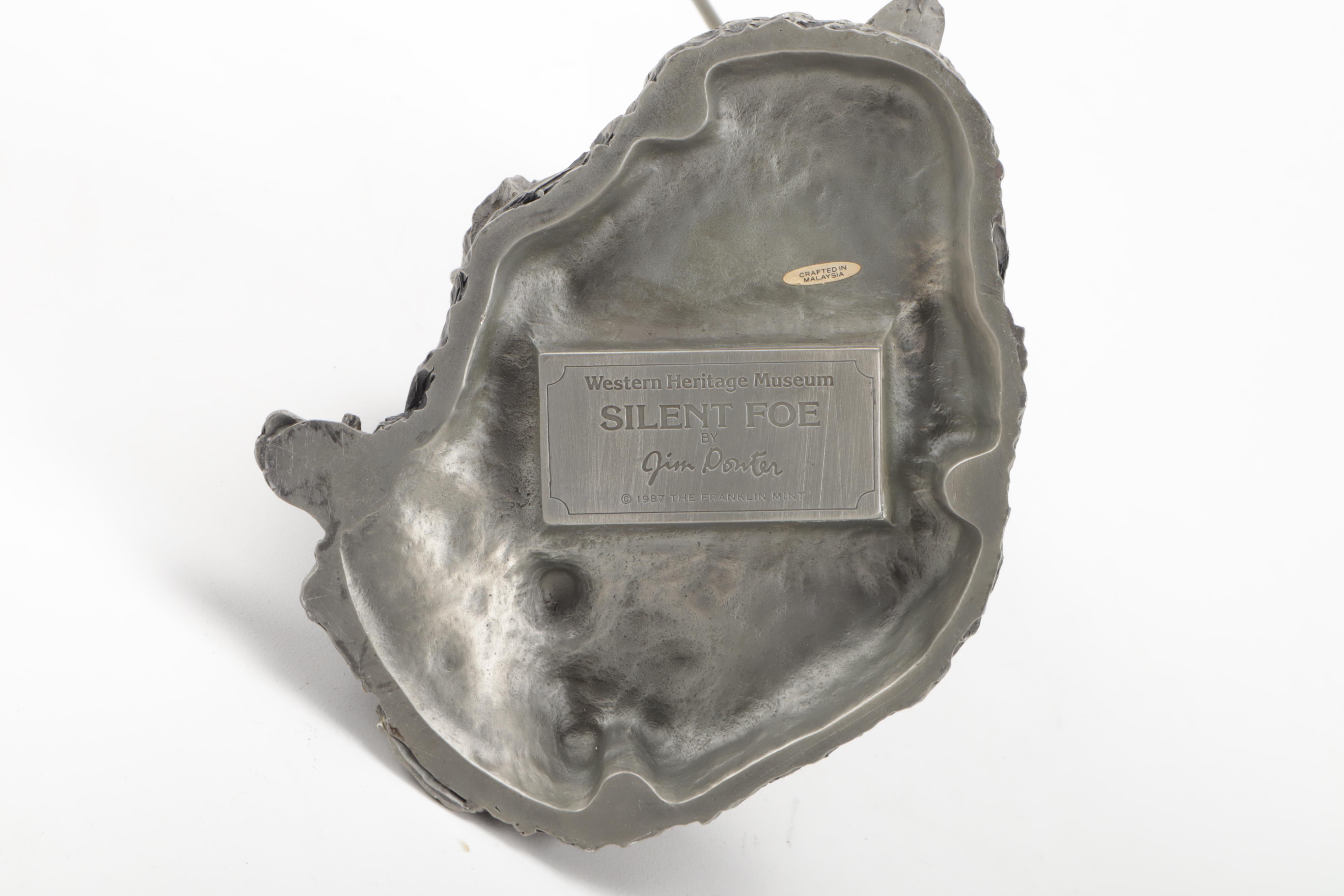 Jim Ponter Pewter Sculpture "Silent Foe"