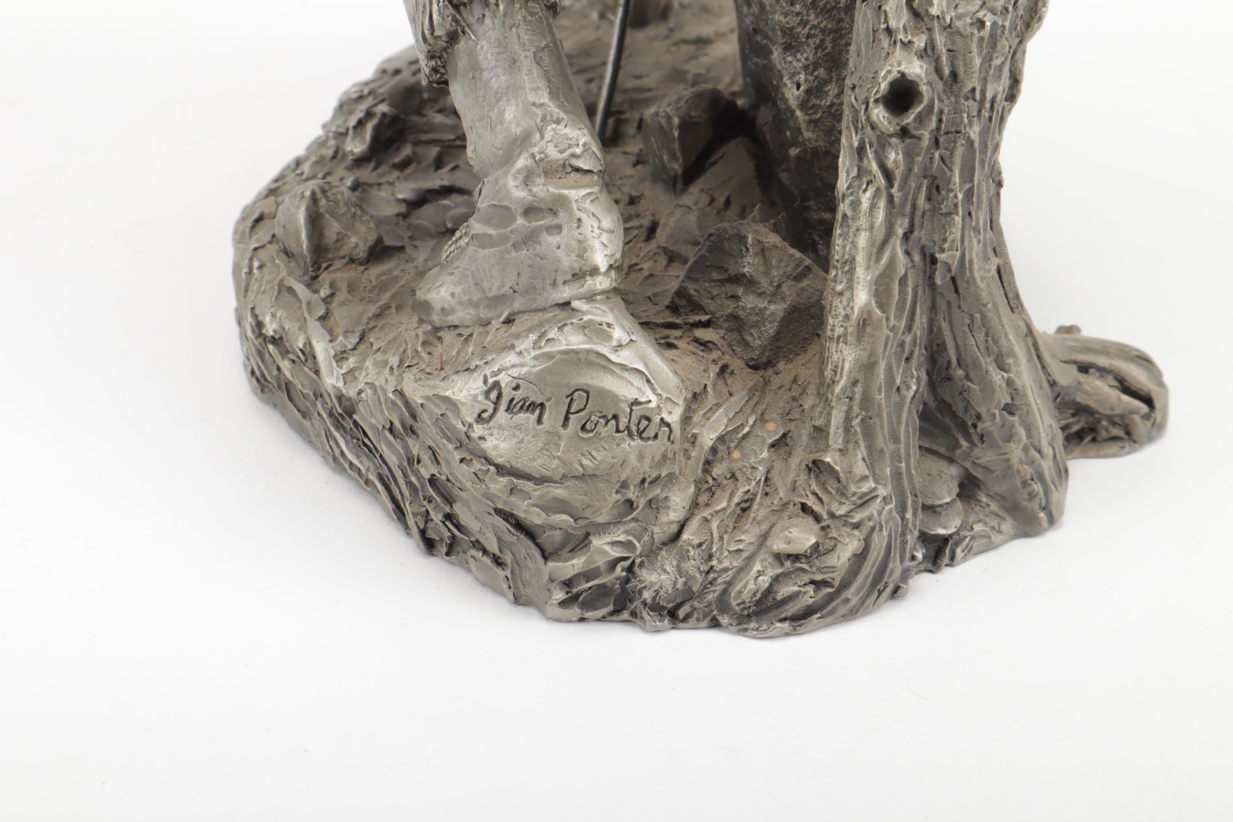 Jim Ponter Pewter Sculpture "Silent Foe"