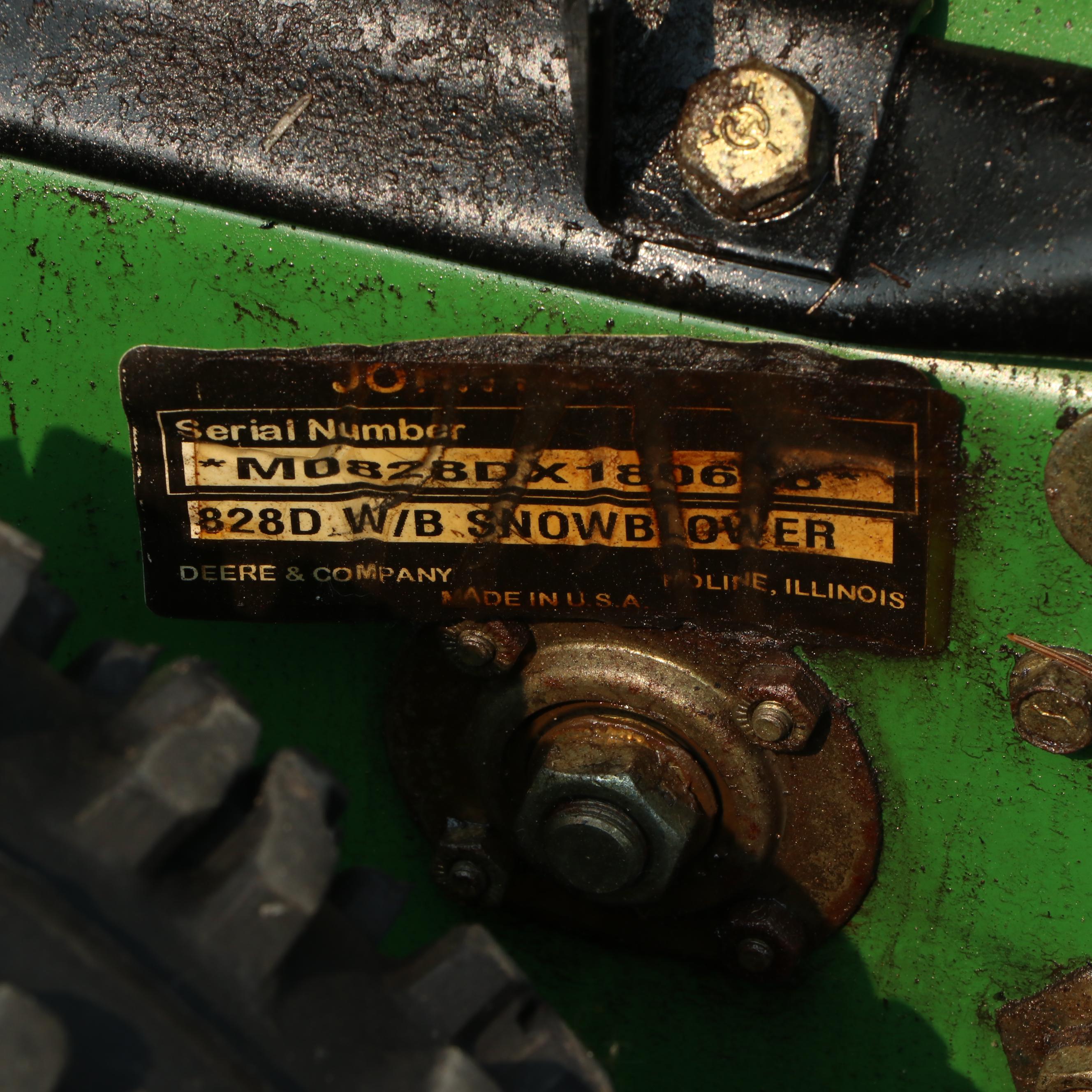 John Deere 828D Self-Propelled Walk-Behind Snow Blower