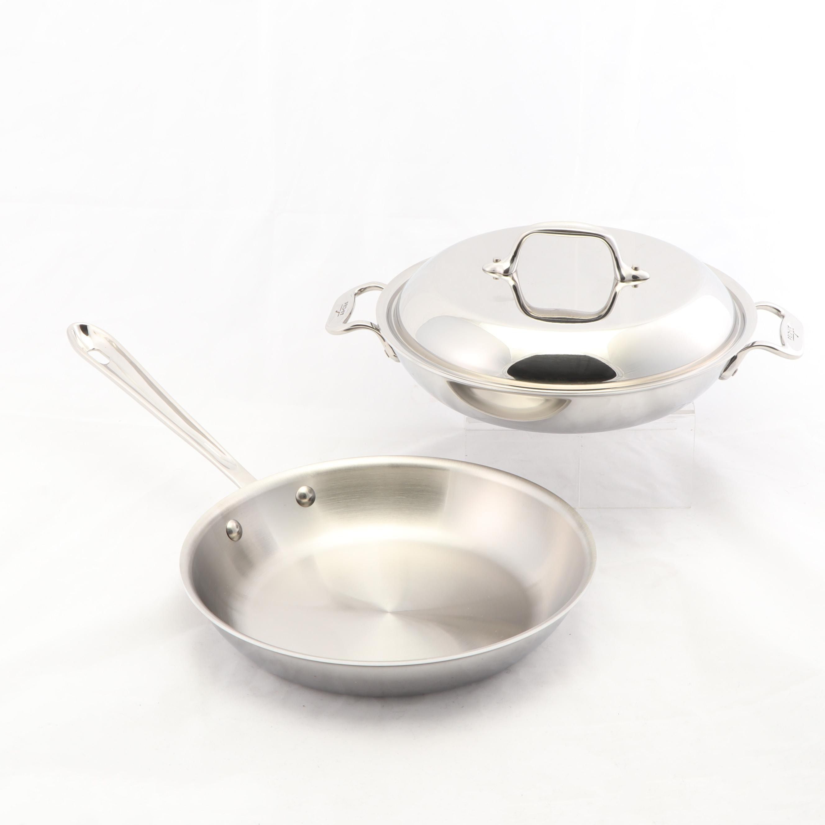 All-Clad Stainless Aluminum 10" Fry Pan and 10" Petite Braiser