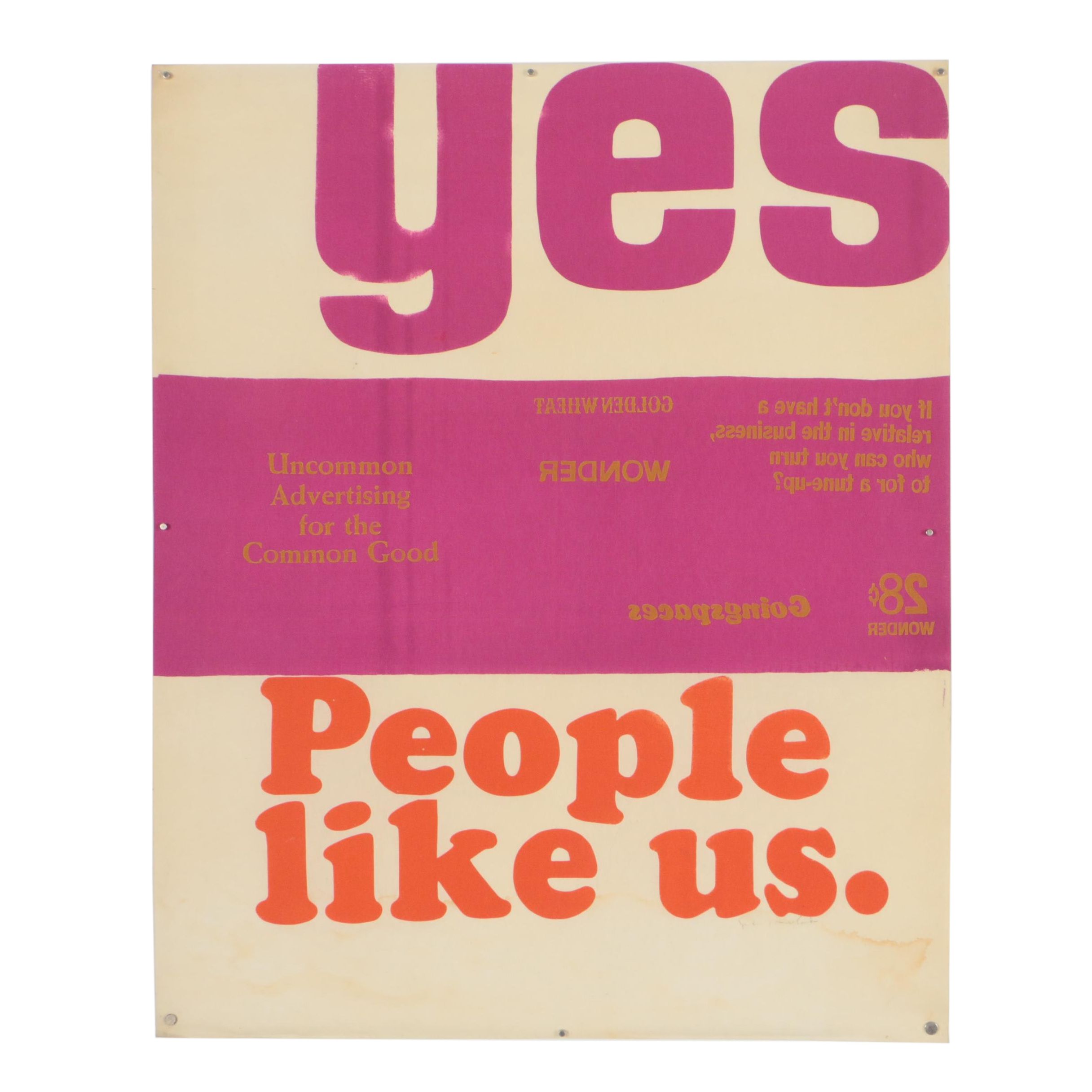 Sister Mary Corita Kent 1965 Serigraph "Yes People Like Us"