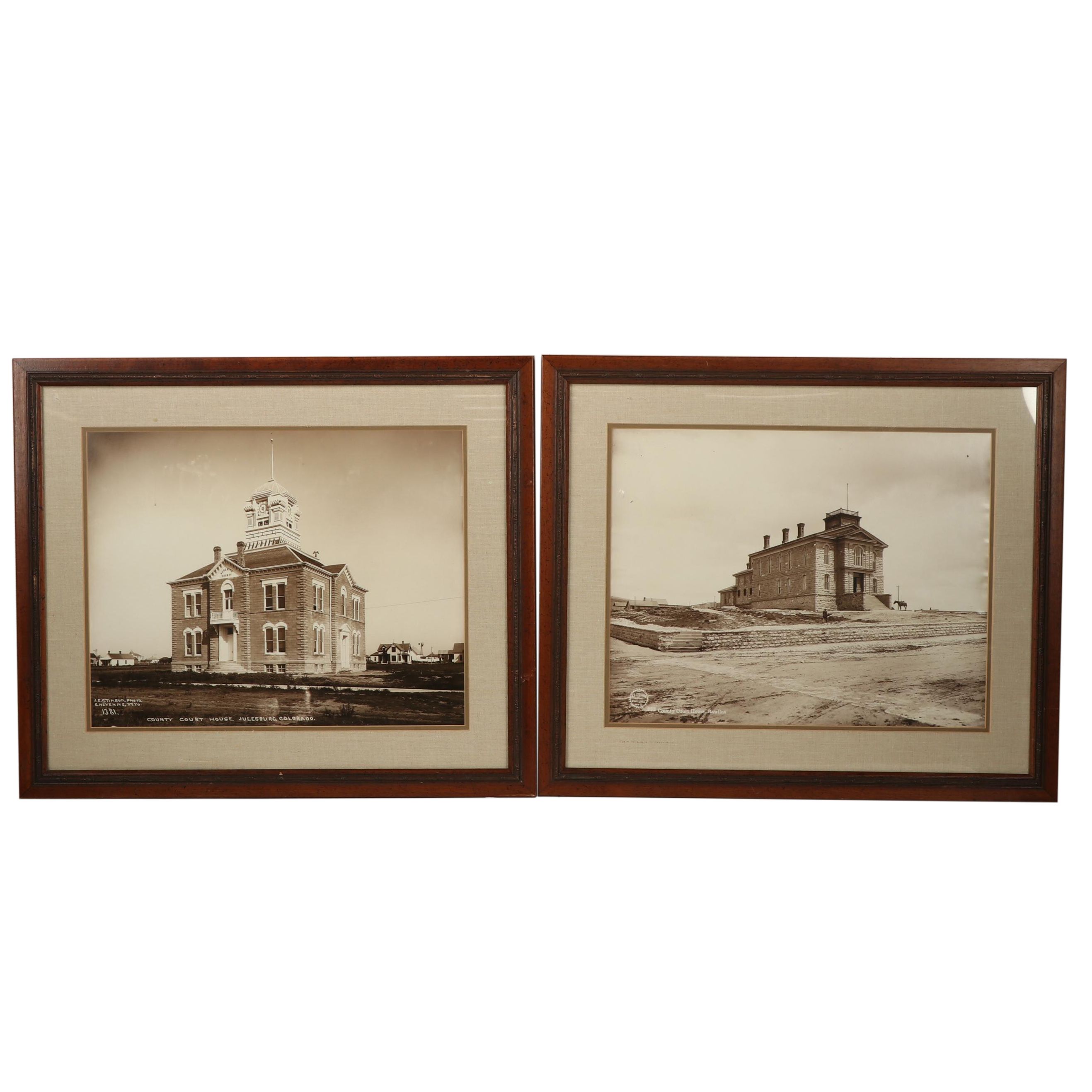 J.E. Stimson Sepia Tone Photographs of County Courthouses