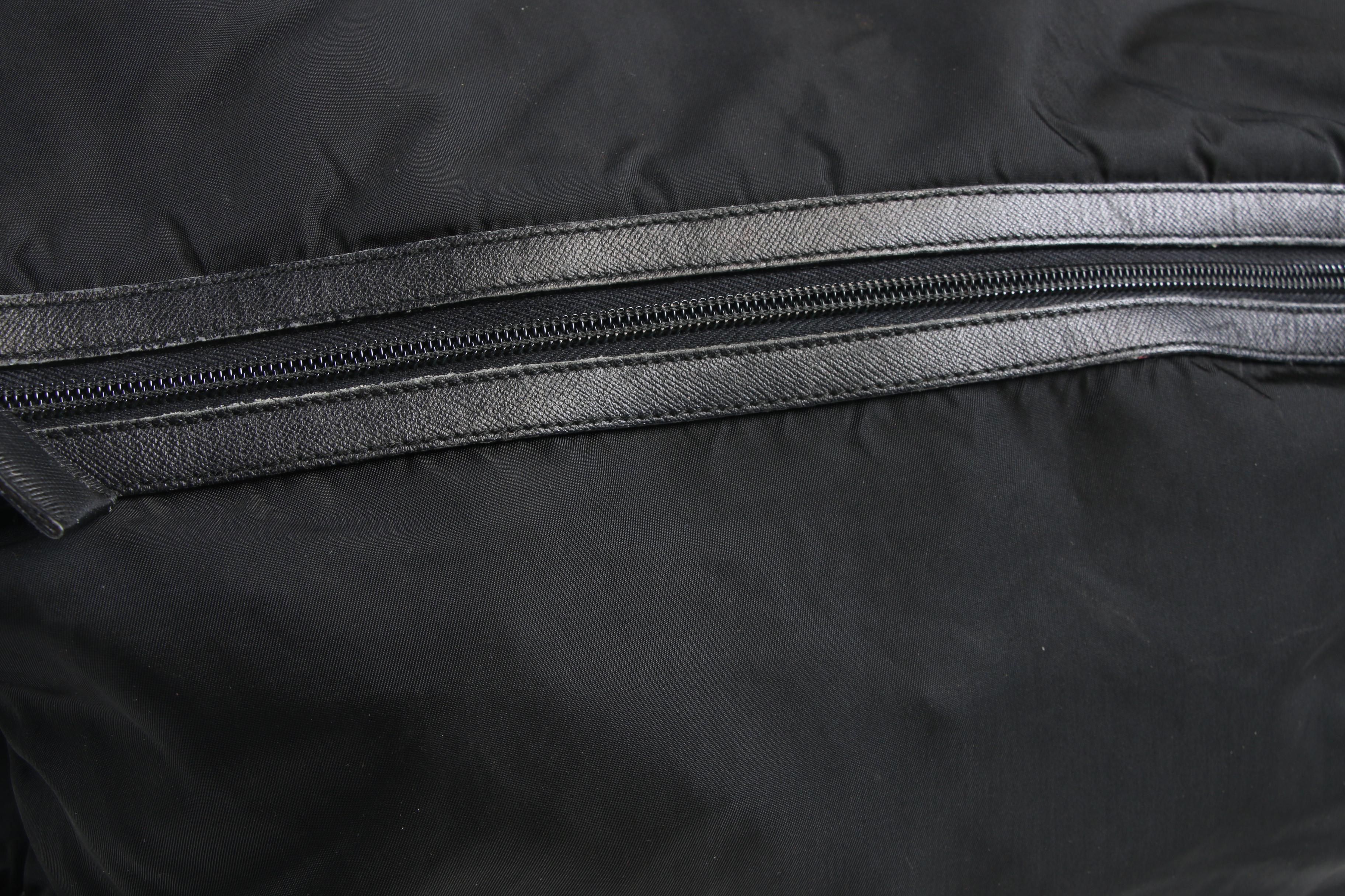 Prada Messenger Bag in Black Tessuto and Leather