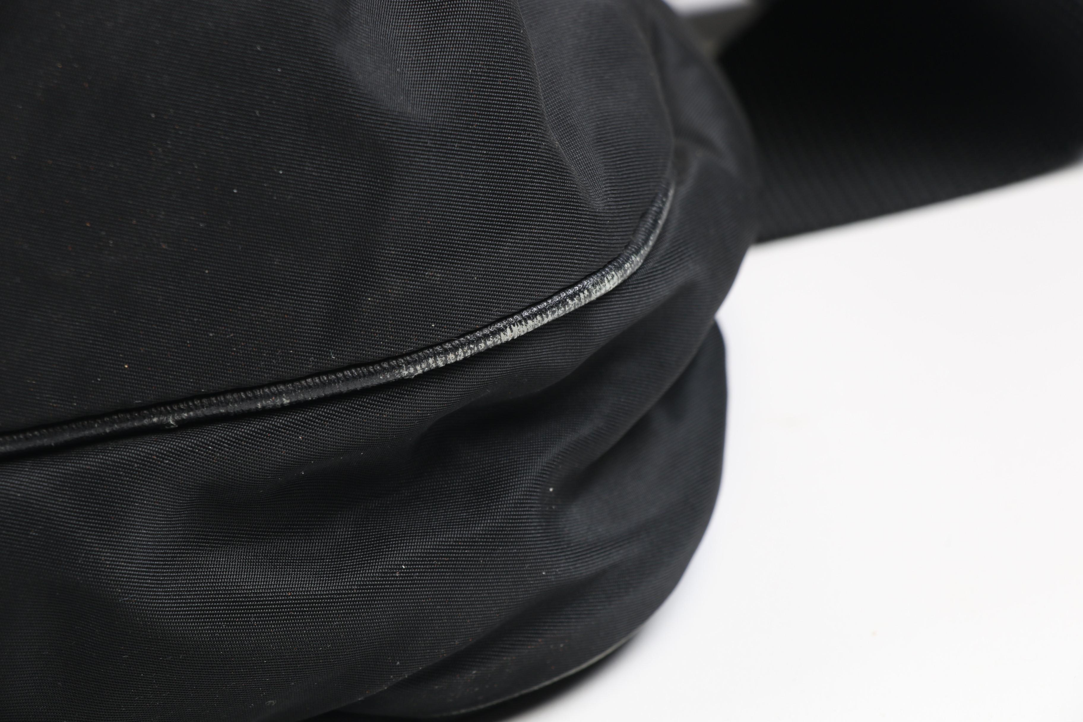 Prada Messenger Bag in Black Tessuto and Leather