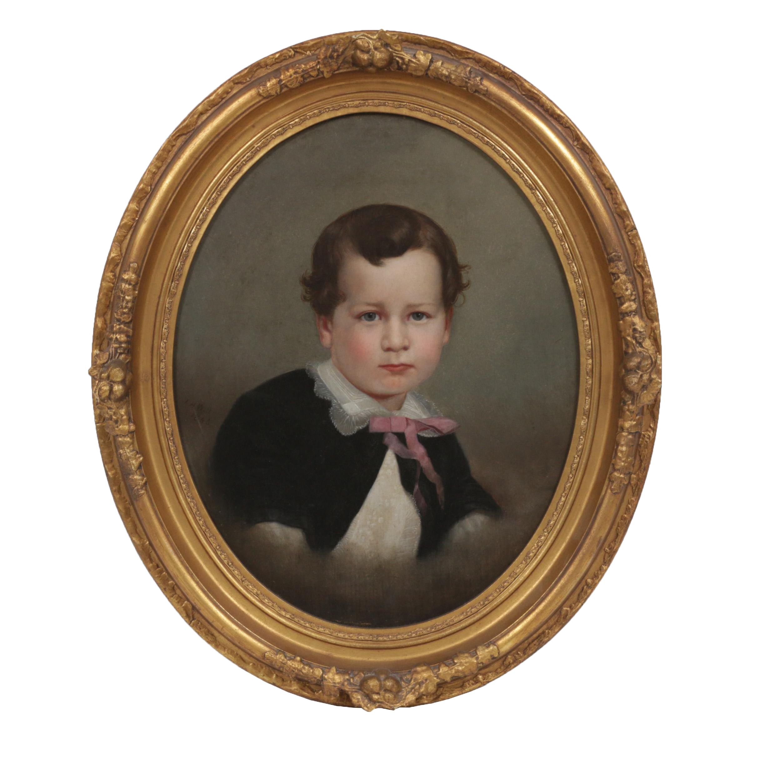 John Henry Witt 1866 Child Portrait Oil Painting