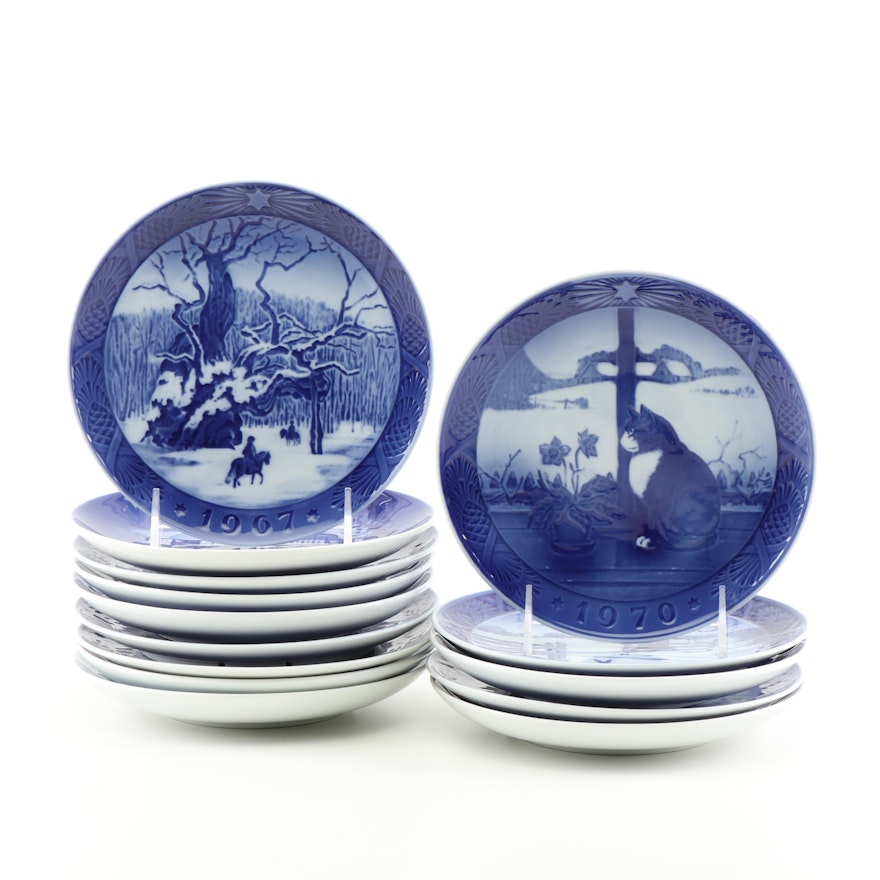 Christmas Porcelain Plates Featuring Royal Copenhagen and Bing & Grondahl