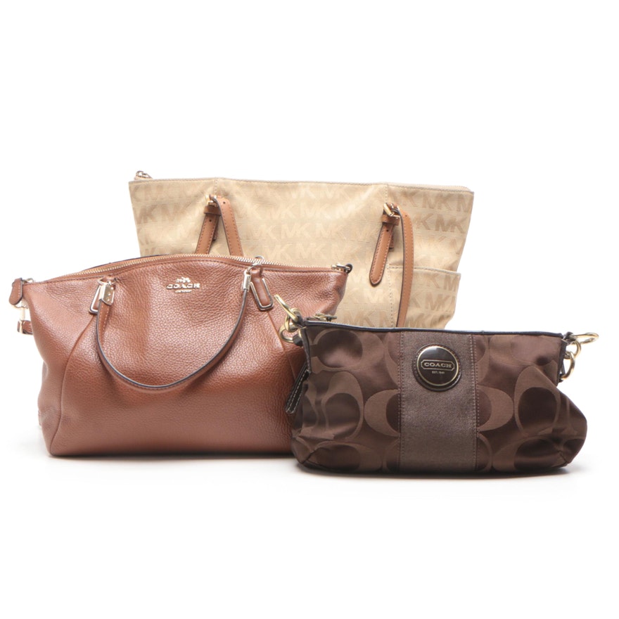 Coach and Michael Kors Signature Canvas and Leather Shoulder Bags