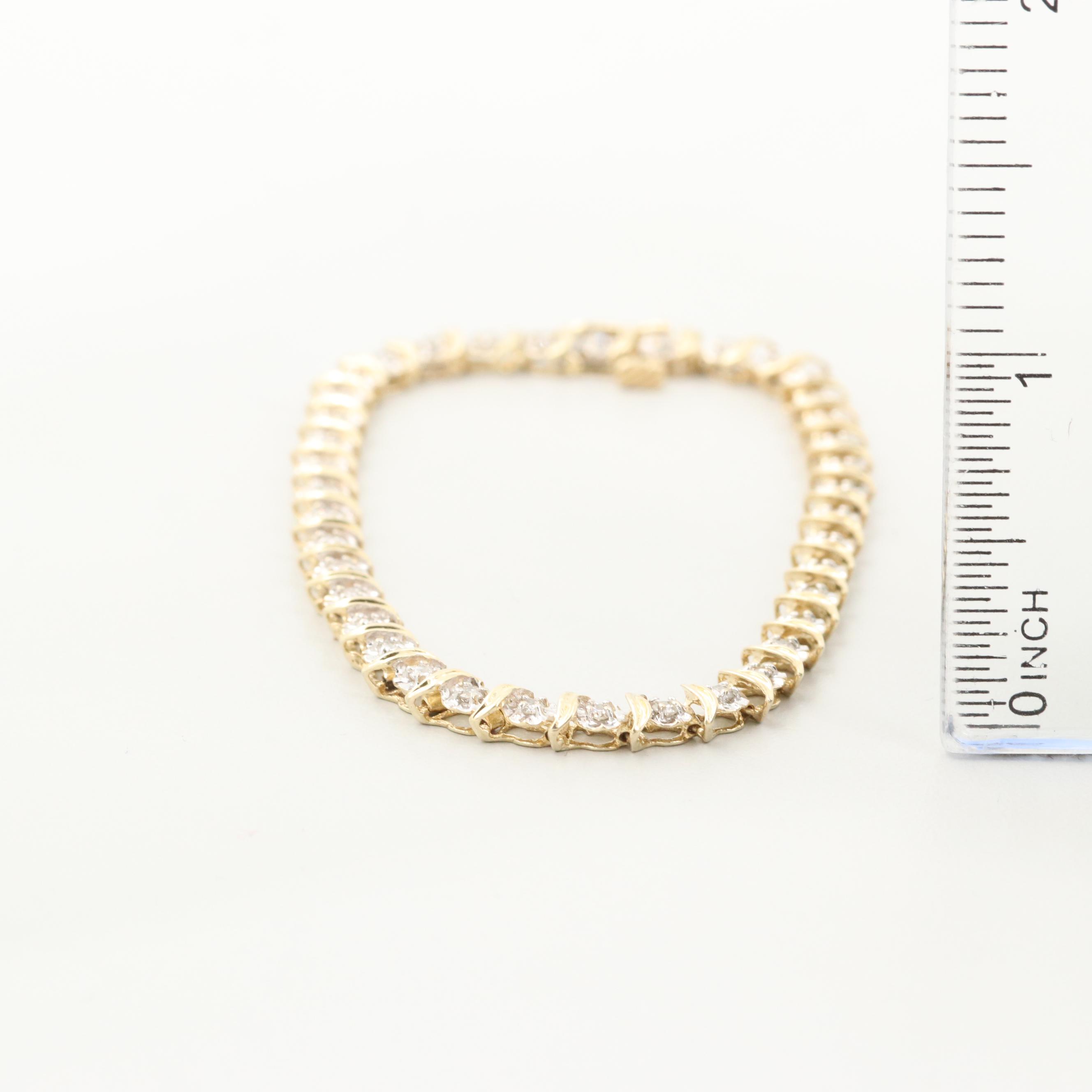 10K Yellow Gold 0.90 CTW Diamond Bracelet