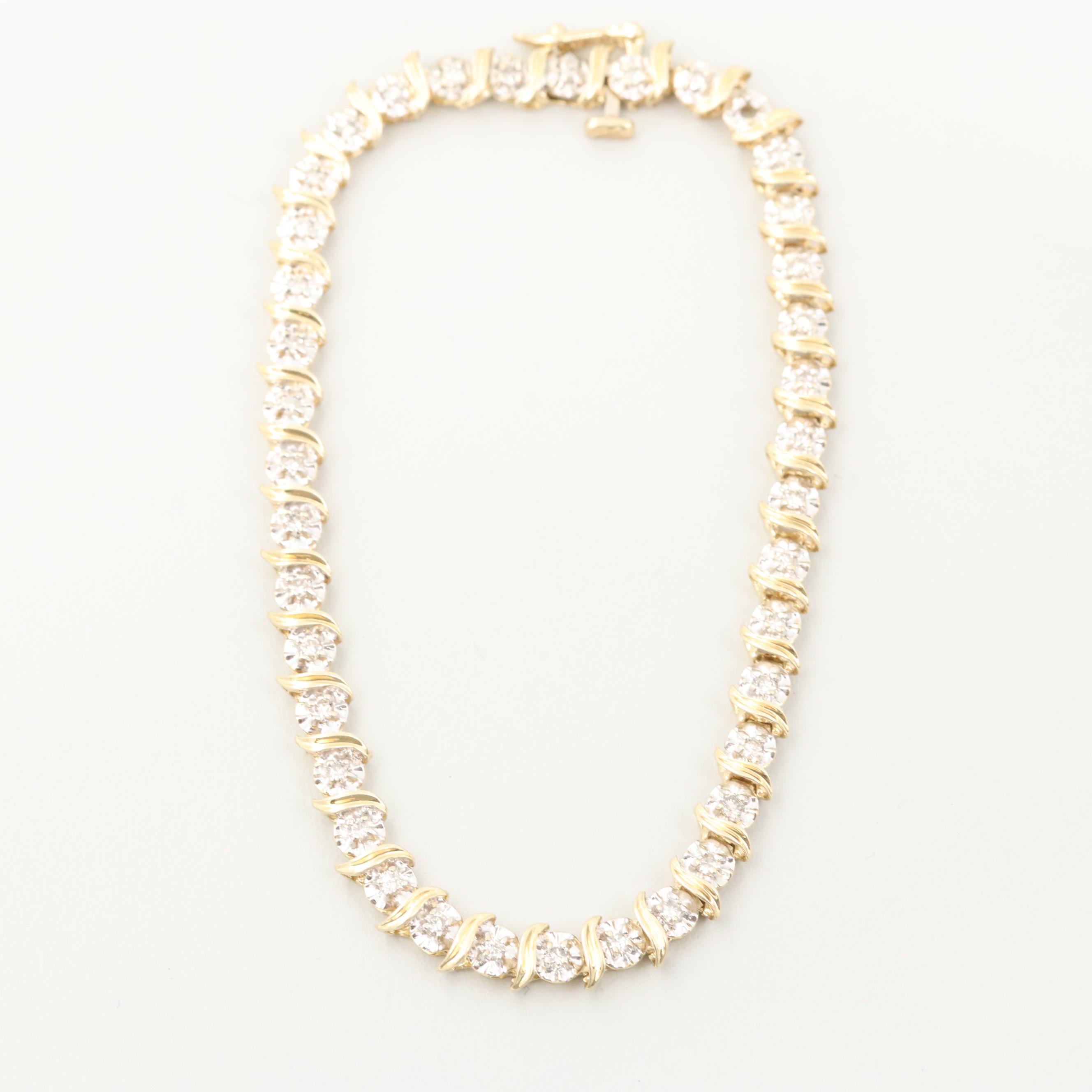 10K Yellow Gold 0.90 CTW Diamond Bracelet