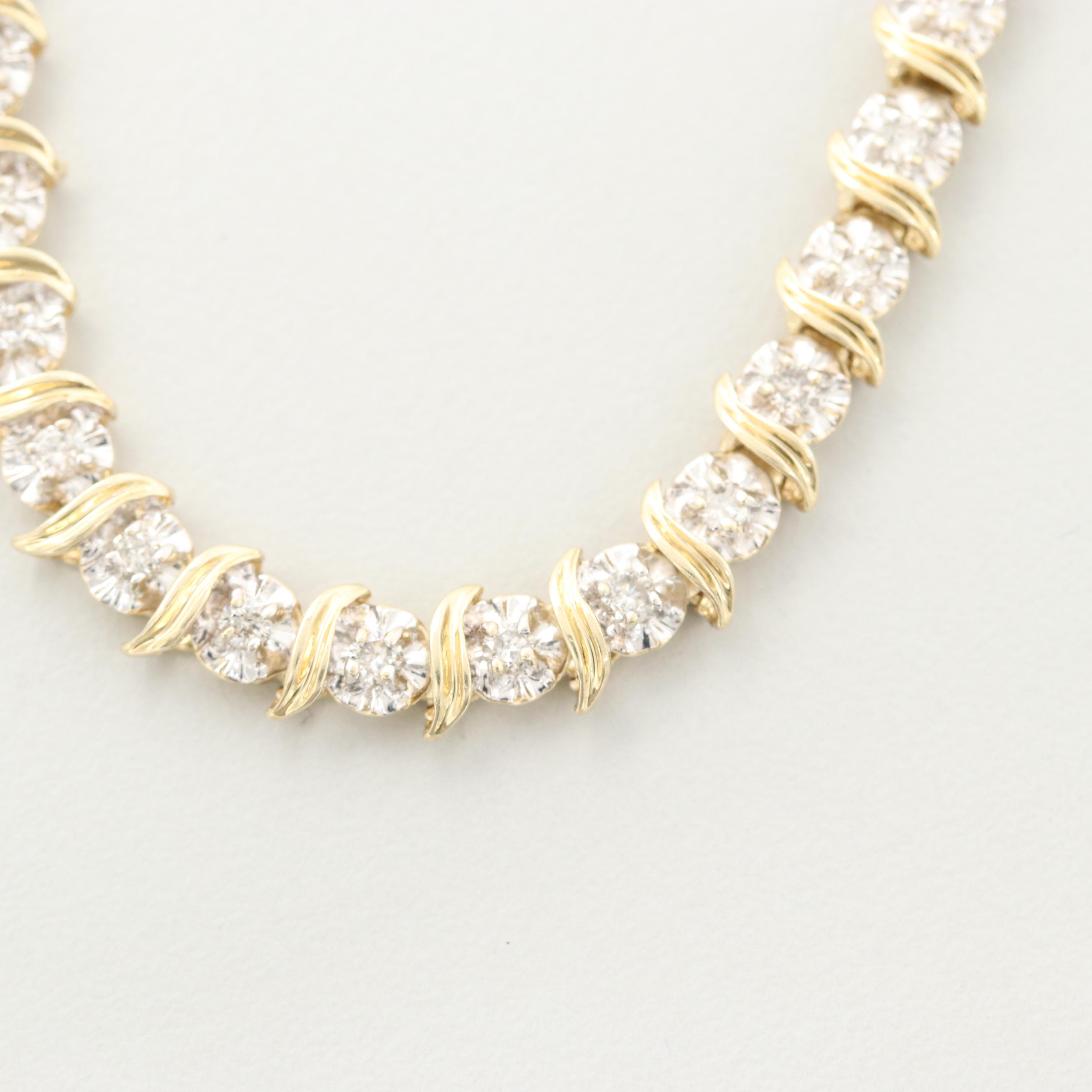 10K Yellow Gold 0.90 CTW Diamond Bracelet