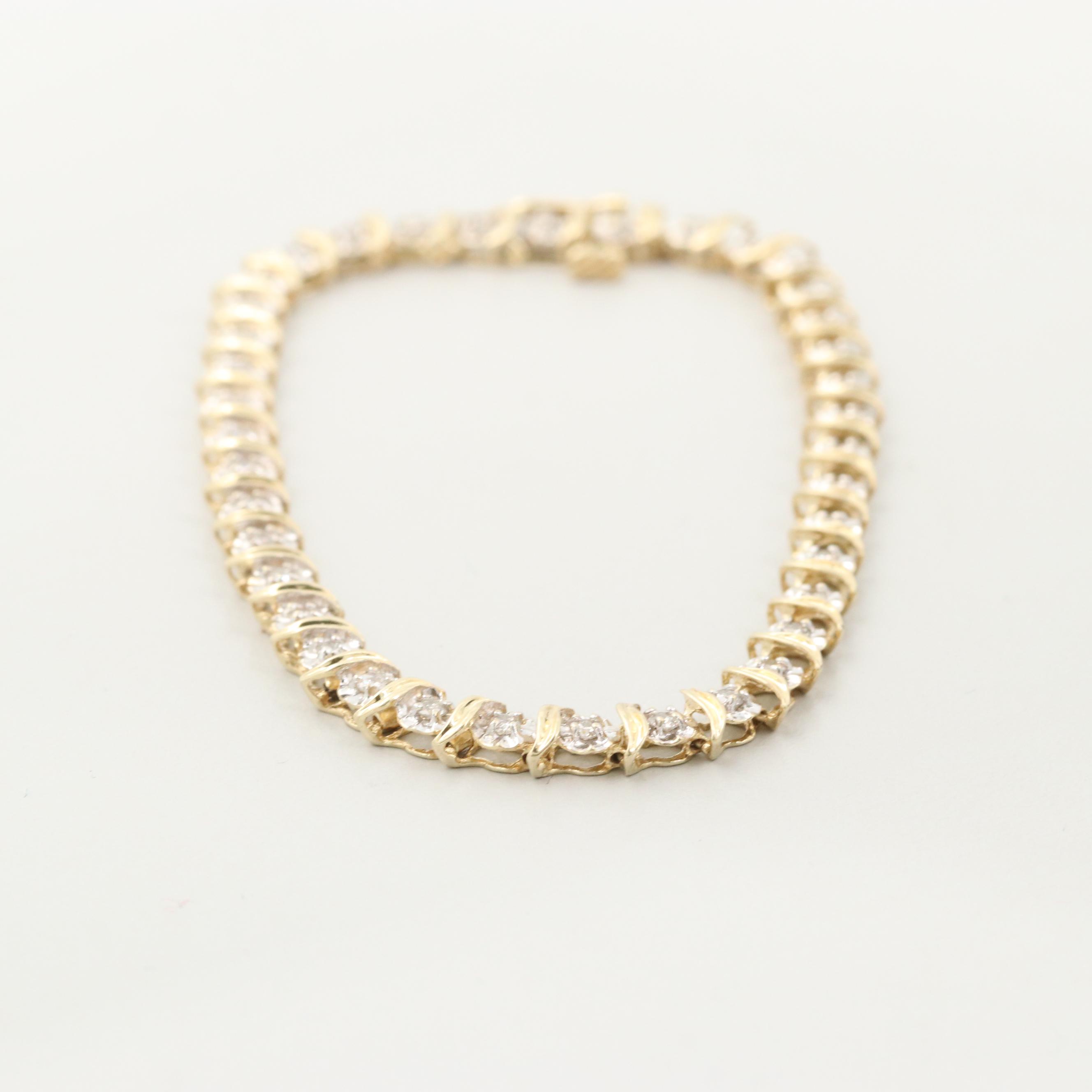 10K Yellow Gold 0.90 CTW Diamond Bracelet