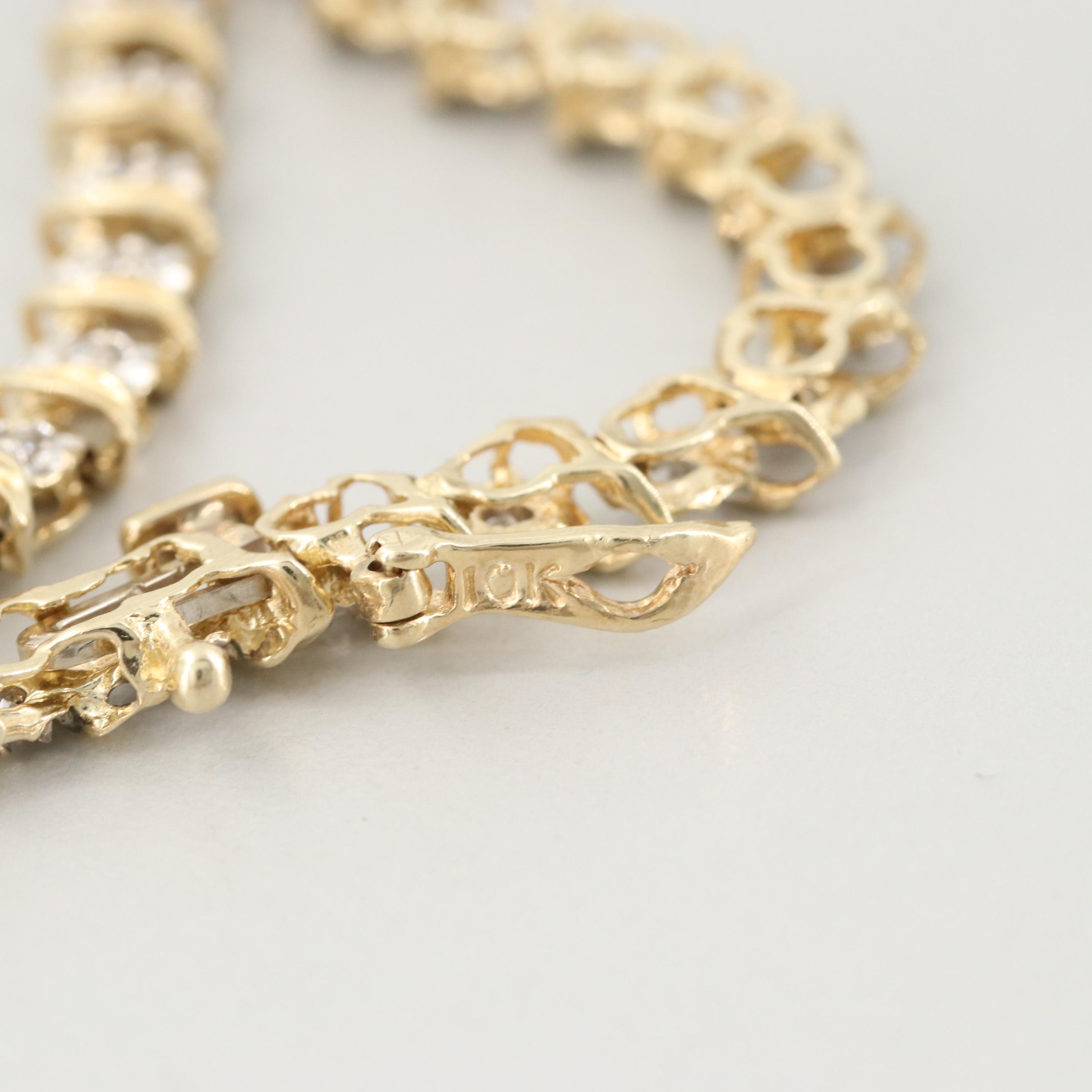 10K Yellow Gold 0.90 CTW Diamond Bracelet