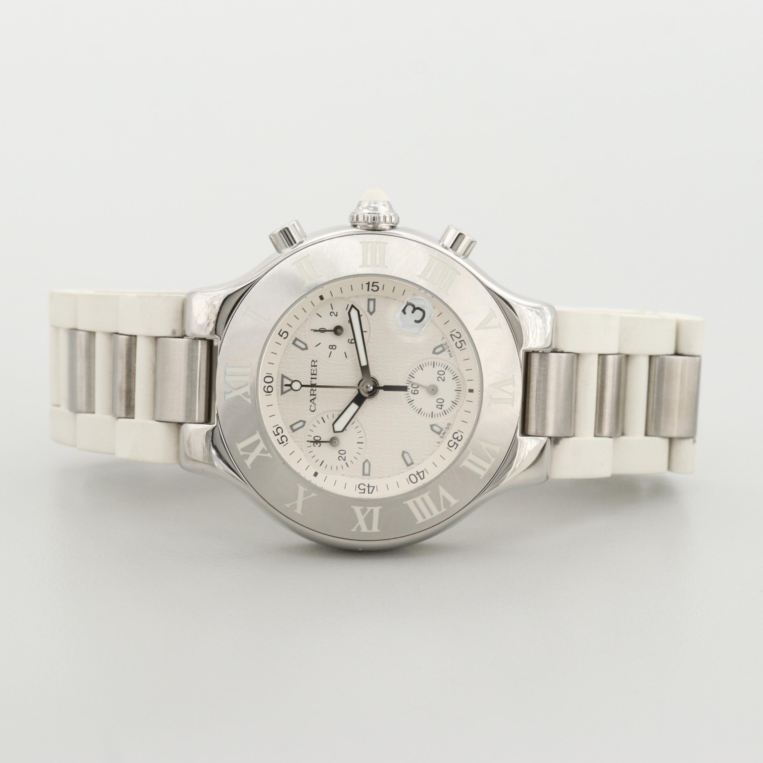 Cartier 21 Chronoscaph Stainless Steel Quartz Chronograph Watch